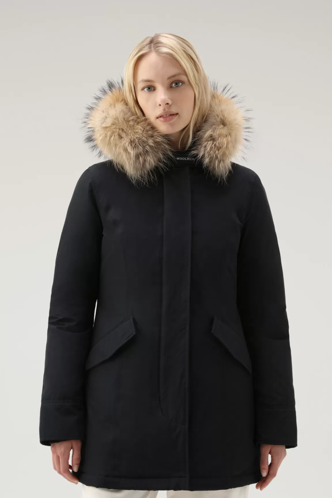 Donna Woolrich Parka>Arctic Parka In Ramar Cloth Con Pelliccia Removibile