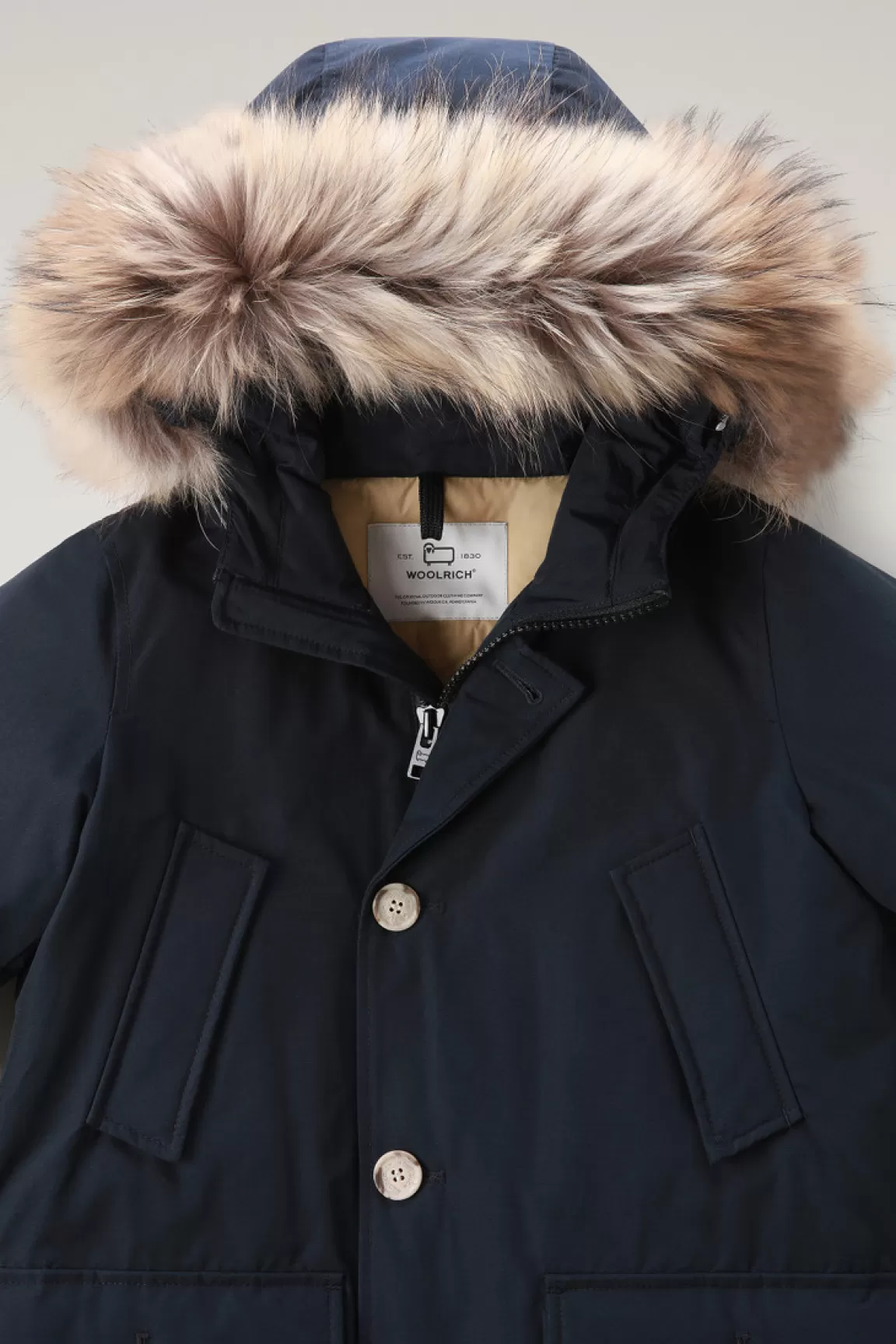 Bambino Woolrich Parka>Arctic Parka In Ramar Cloth Da Bambino Con Pelliccia Removibile