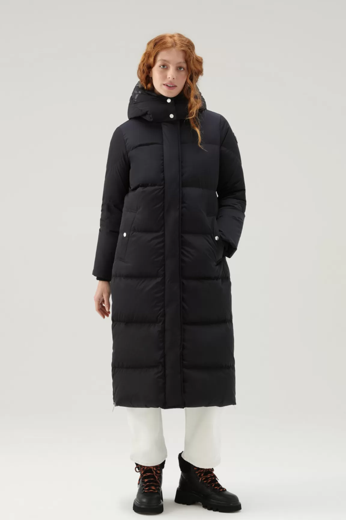 Donna Woolrich Piumini | Parka>Aurora Parka Lungo  in Nylon Elasticizzato