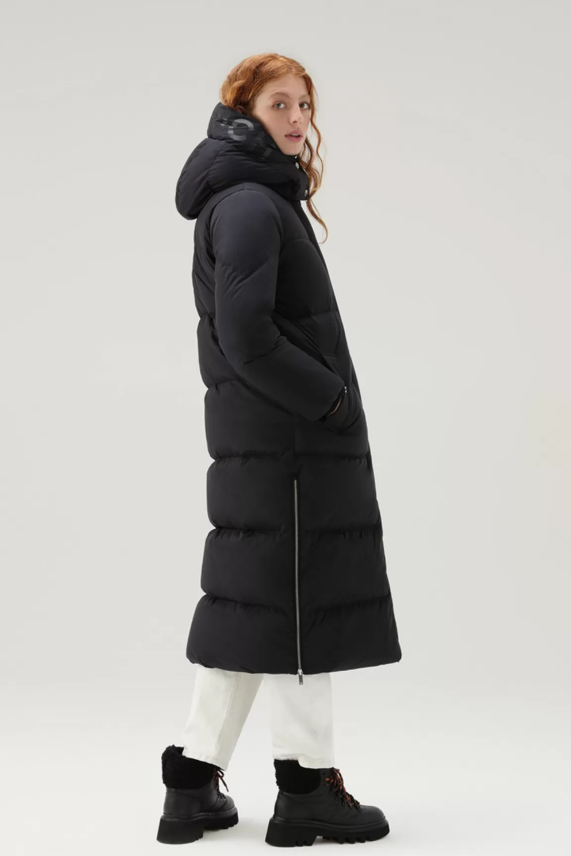 Donna Woolrich Piumini | Parka>Aurora Parka Lungo  in Nylon Elasticizzato