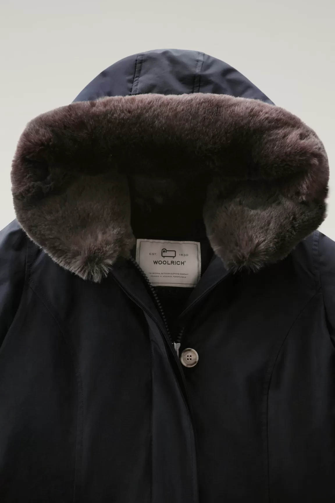 Donna Woolrich Parka>Beaker Parka In Ramar Cloth Con Pelliccia Sintetica