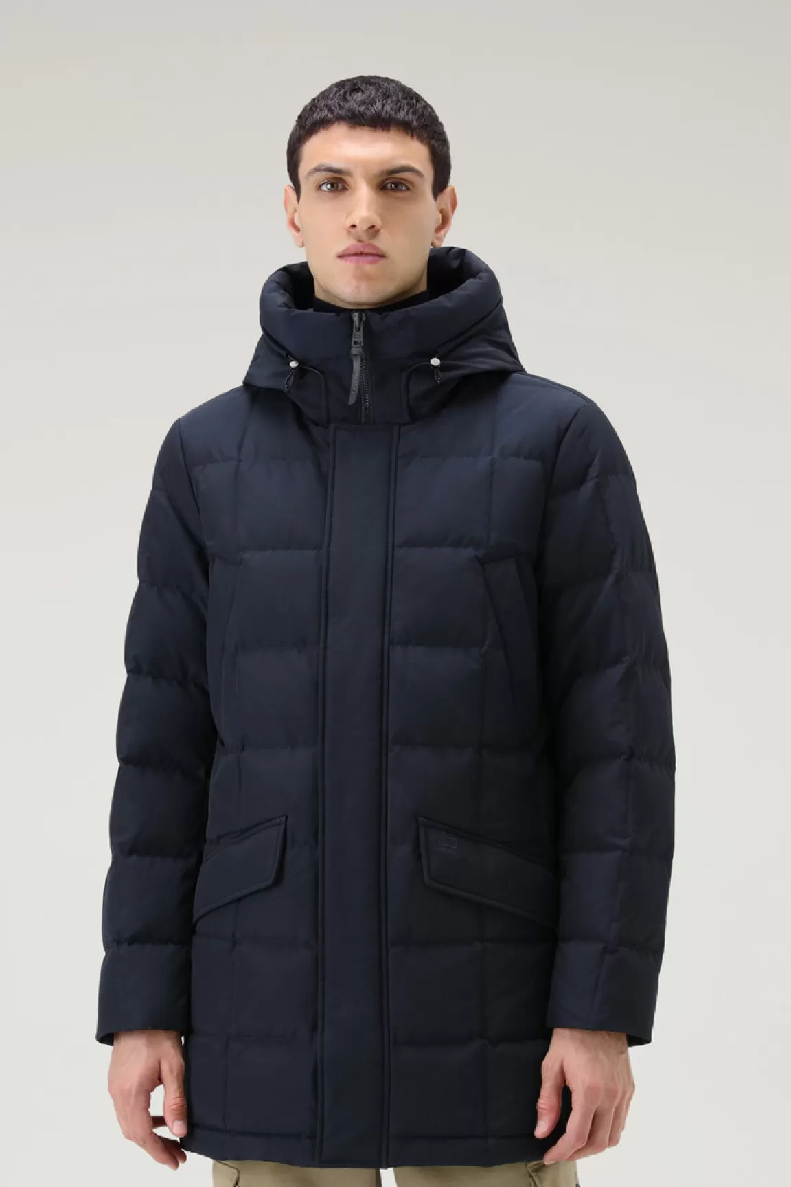 Uomo Woolrich Piumini | Parka>Blizzard Parka In Ramar Cloth Trapuntato A Quadri