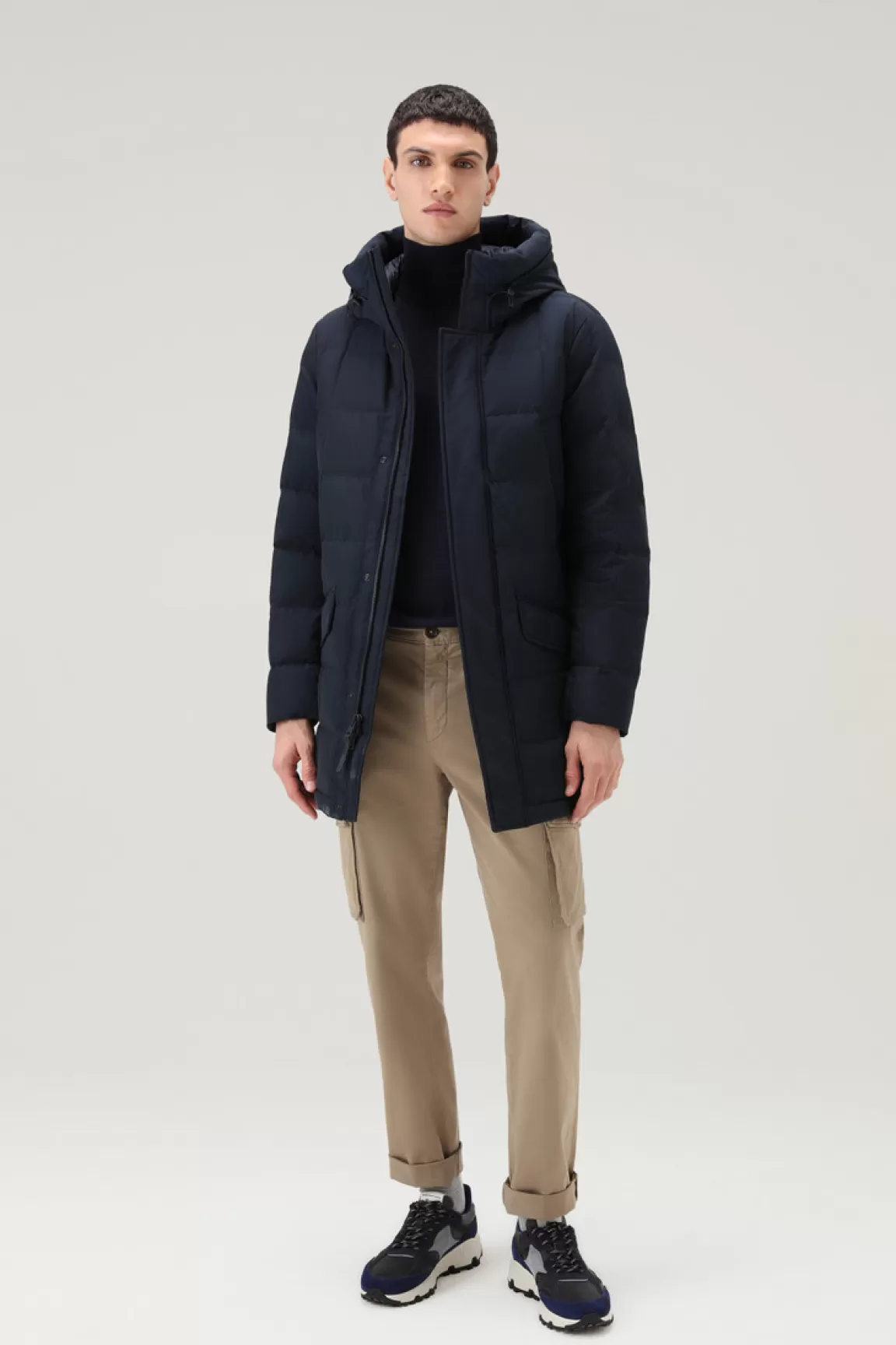 Uomo Woolrich Piumini | Parka>Blizzard Parka In Ramar Cloth Trapuntato A Quadri