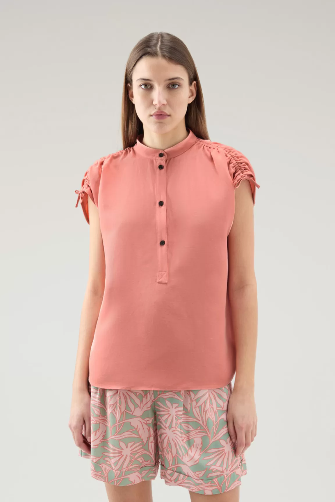 Donna Woolrich Camicie e giacche a camicia>Blusa In Misto Lino