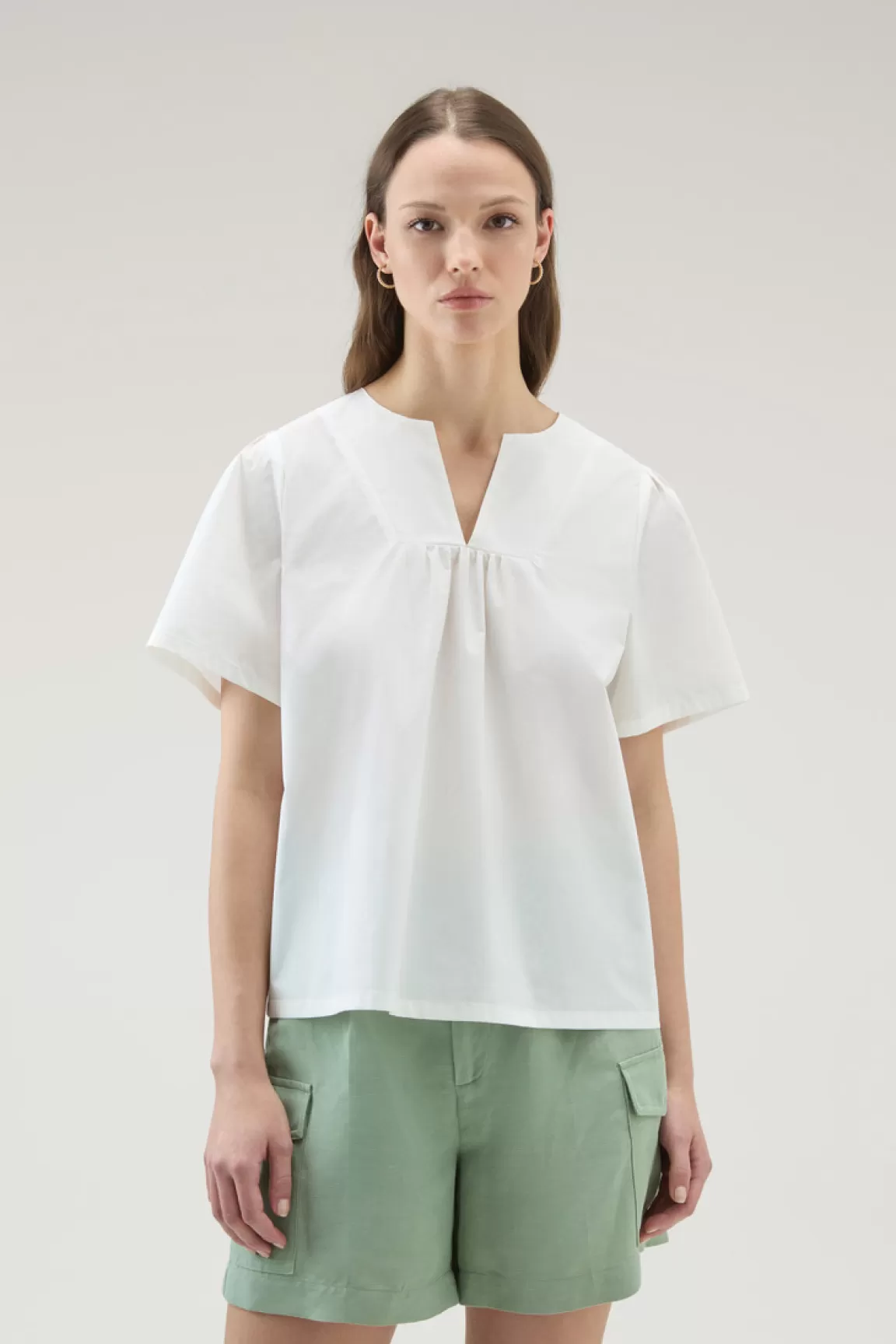 Donna Woolrich Camicie e giacche a camicia>Blusa In Popeline Di Puro Cotone