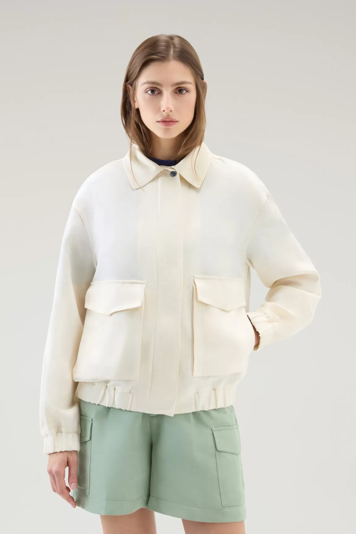 Donna Woolrich Bomber>Bomber In Misto Lino