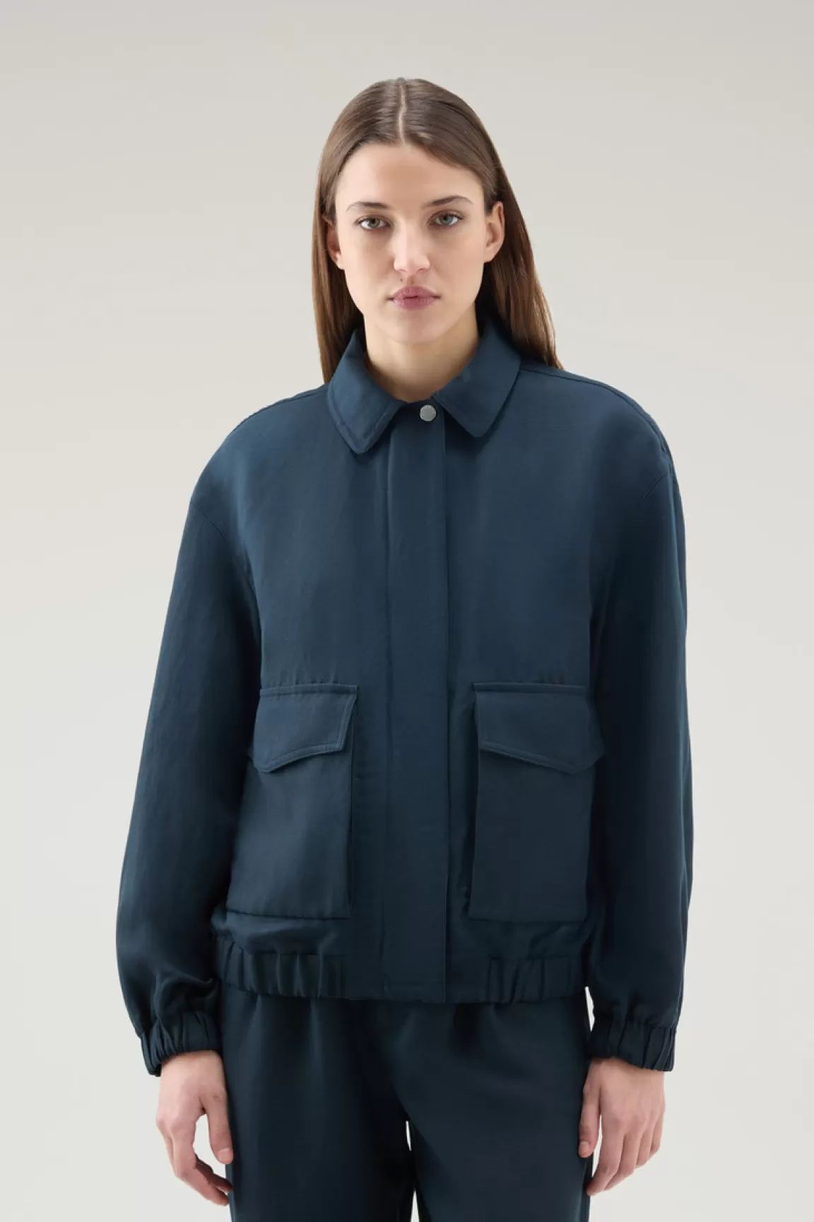 Donna Woolrich Bomber>Bomber In Misto Lino