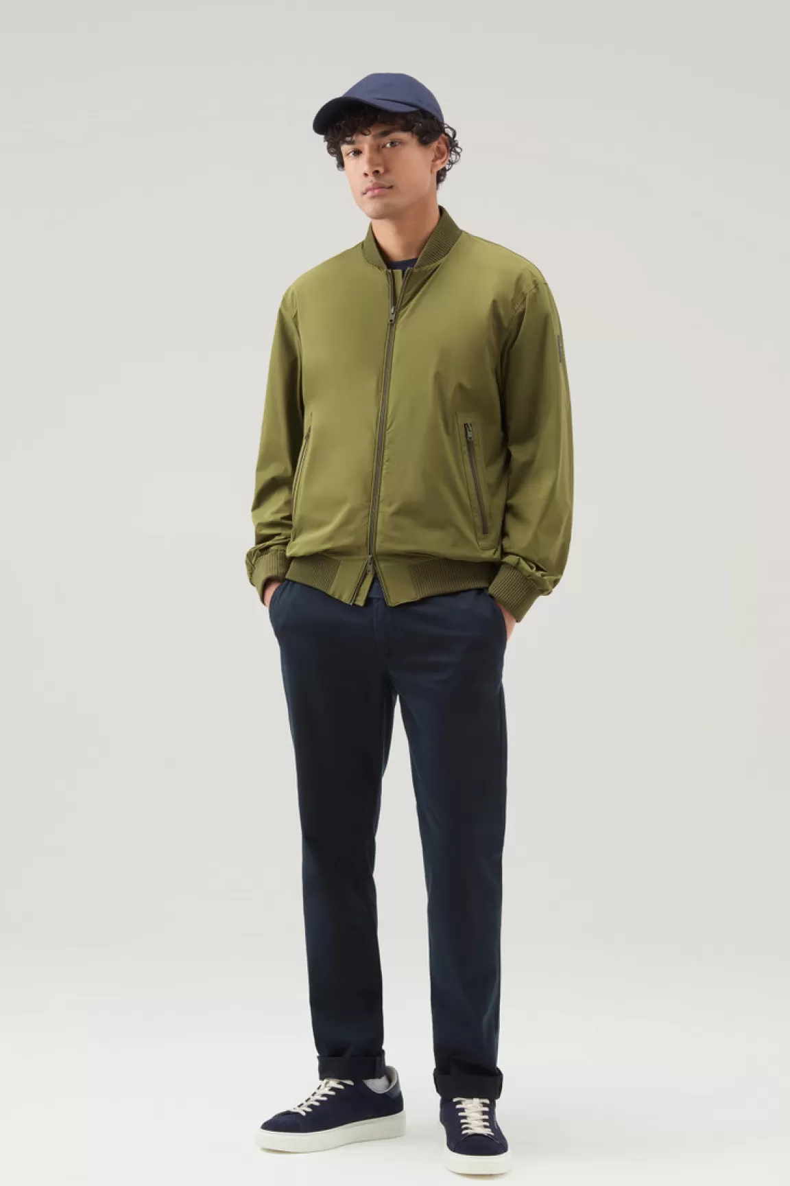 Uomo Woolrich Bomber>Bomber In Nylon Elasticizzato Con Finitura Opaca