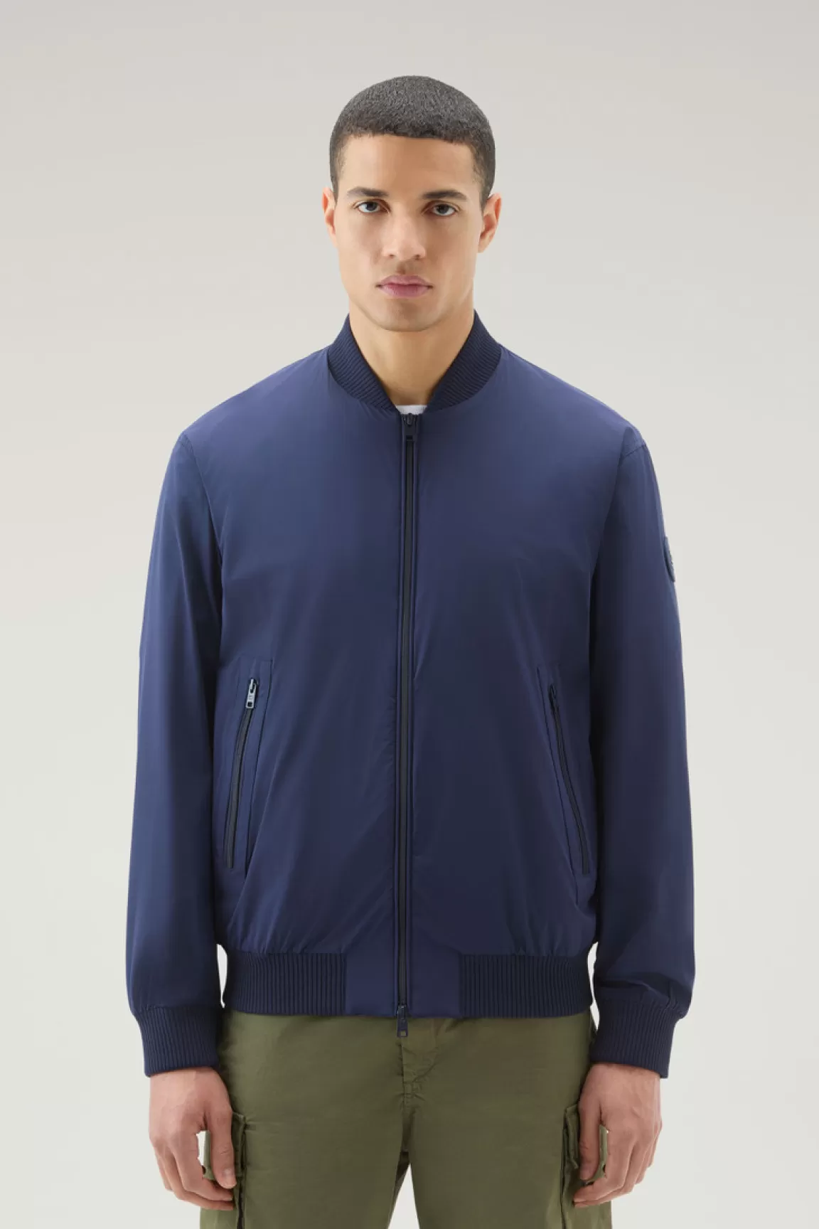 Uomo Woolrich Bomber>Bomber In Nylon Elasticizzato Con Finitura Opaca