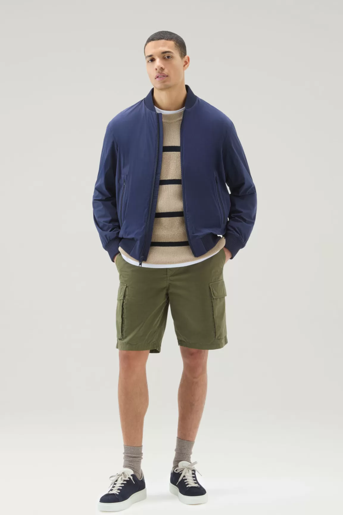 Uomo Woolrich Bomber>Bomber In Nylon Elasticizzato Con Finitura Opaca