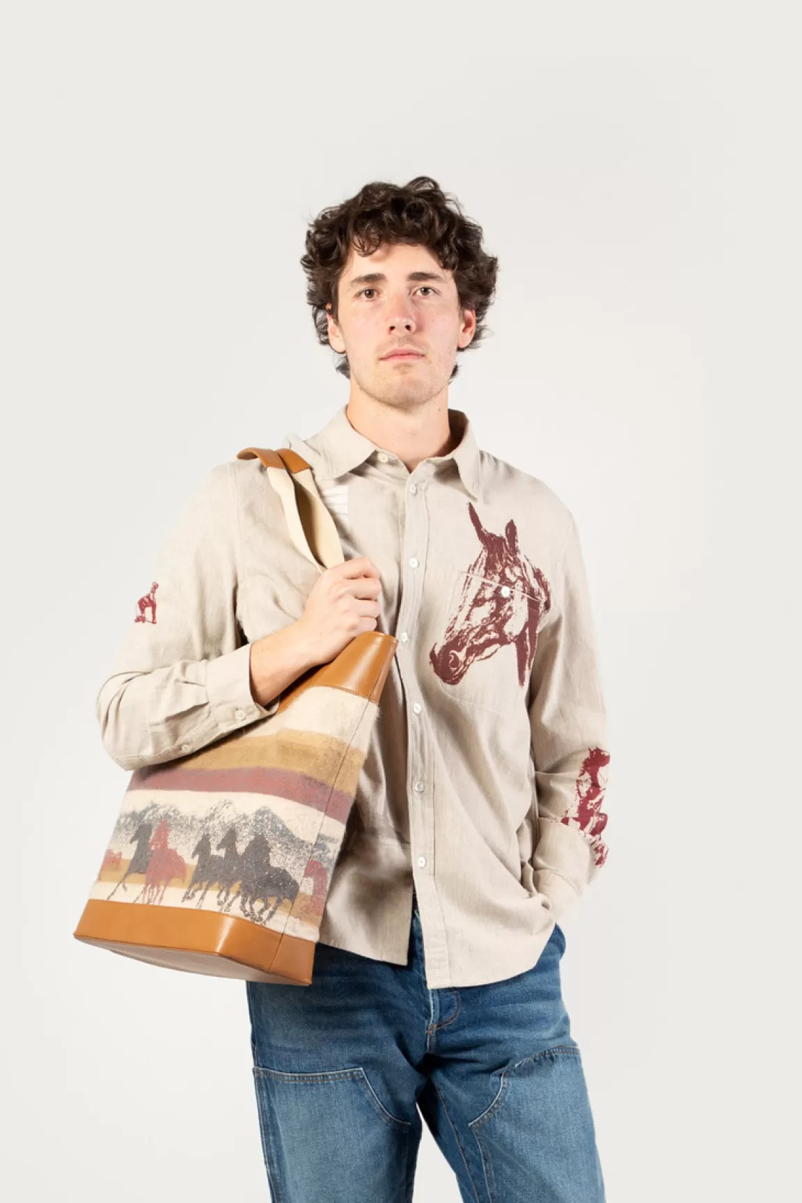 Uomo Woolrich One Of These Days / Woolrich>Borsa Tote In Puro Cotone Con Manici In Pelle - One Of These Days /