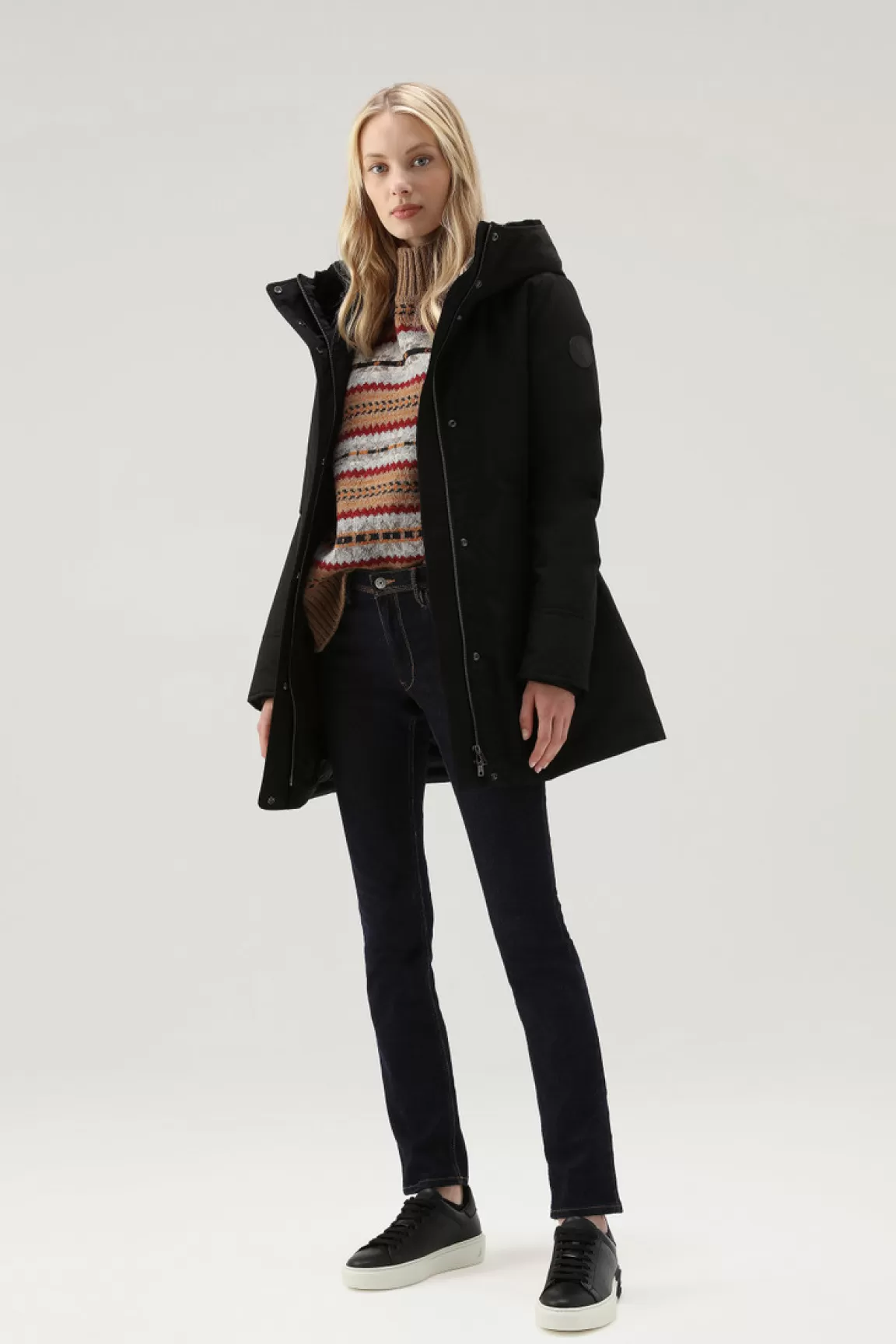 Donna Woolrich Parka>Boulder Parka In Ramar Cloth Con Cappuccio E Collo Removibile In Pelliccia Sintetica