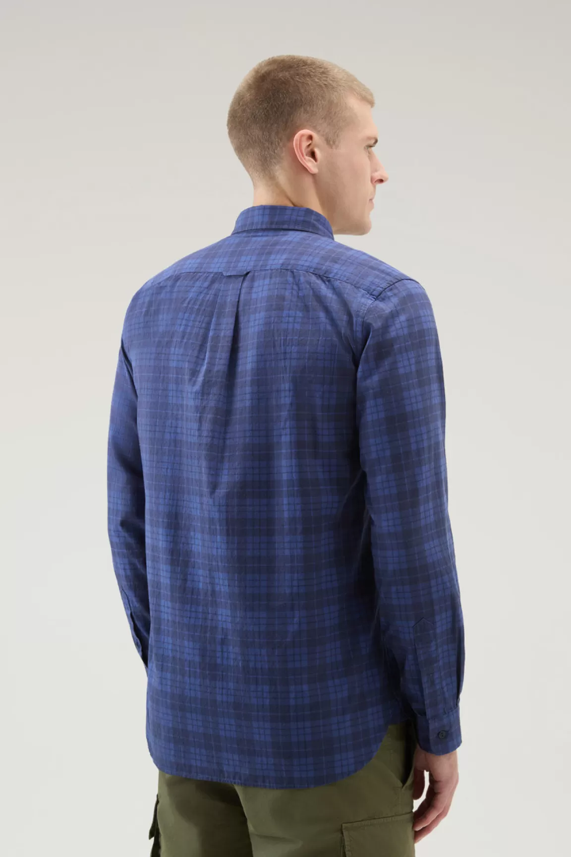 Uomo Woolrich Camicie>Camicia A Quadri In Puro Cotone Con Tasca Sul Petto