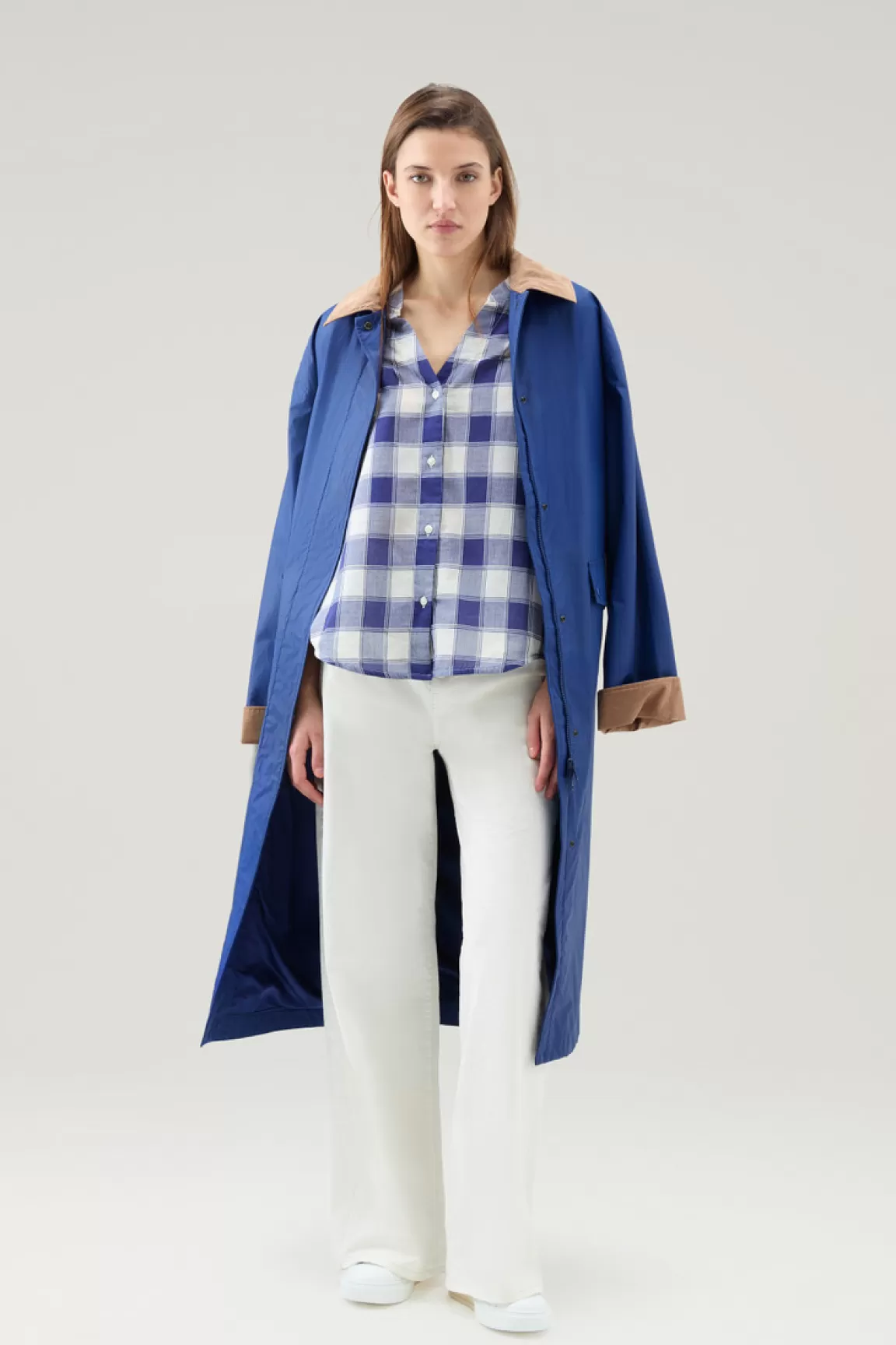 Donna Woolrich Camicie e giacche a camicia>Camicia A Quadri In Voile Di Puro Cotone