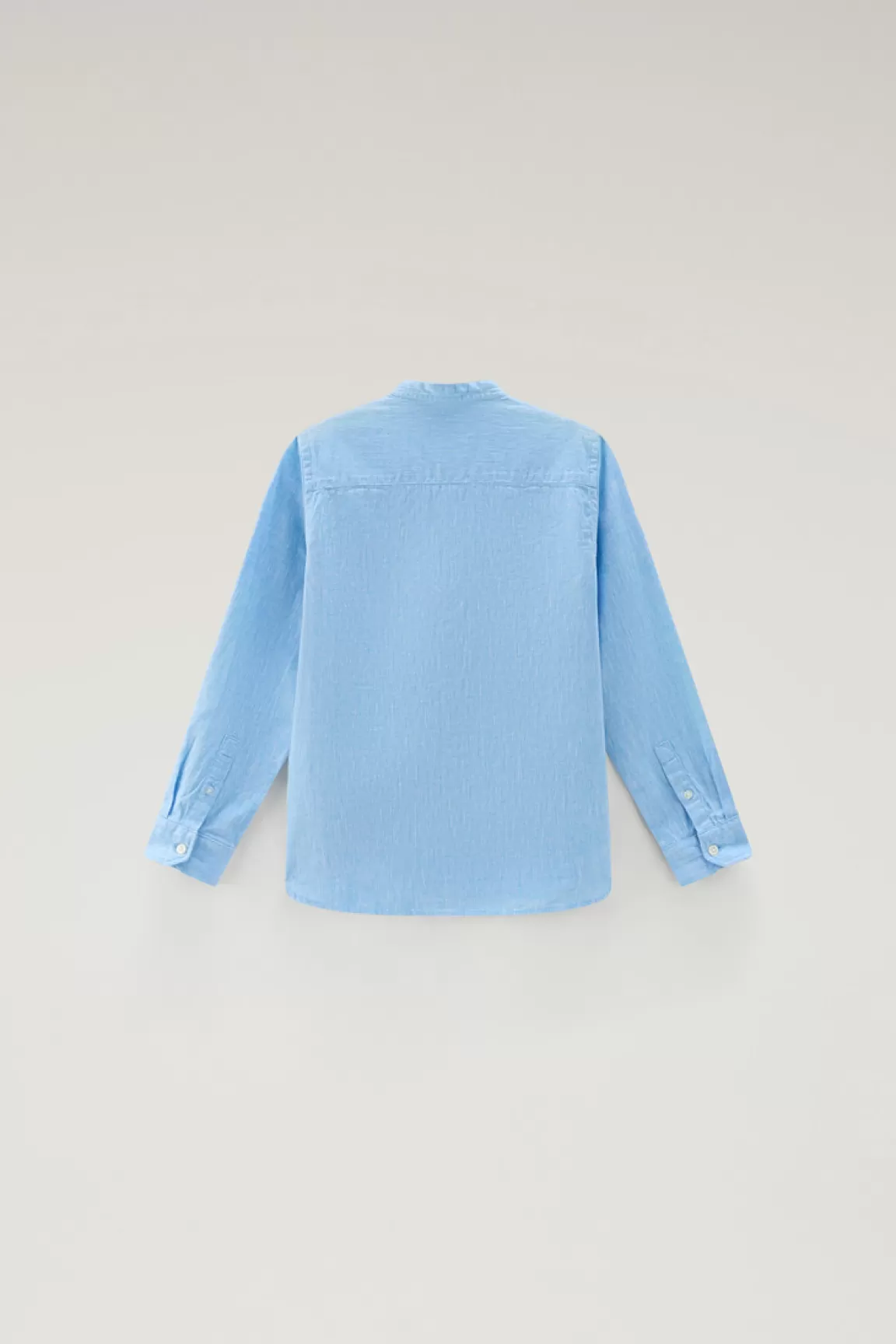 Bambino Woolrich Abbigliamento>Camicia Alla Coreana Da Bambino In Misto Lino E Cotone
