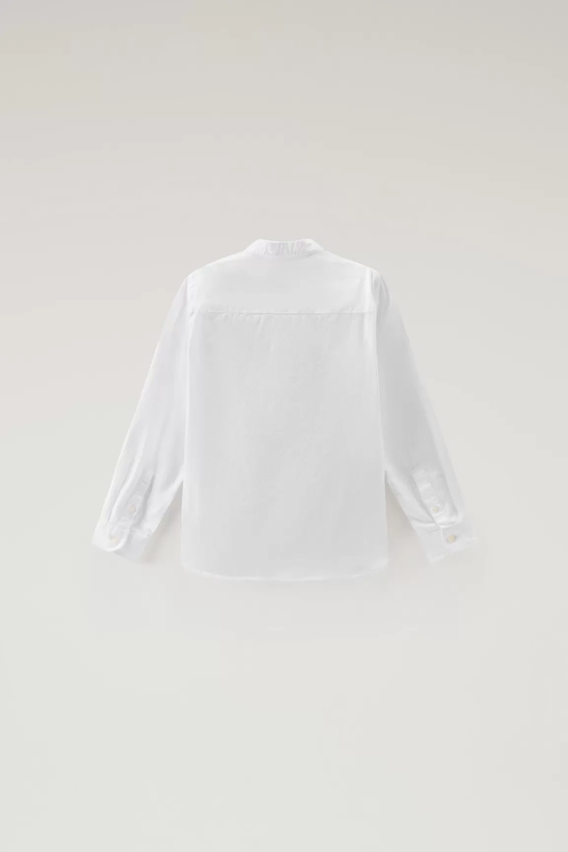 Bambino Woolrich Abbigliamento>Camicia Alla Coreana Da Bambino In Misto Lino E Cotone