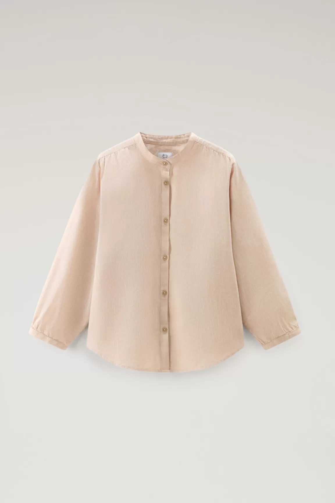 Donna Woolrich Camicie e giacche a camicia>Camicia Alla Coreana In Misto Lino E Cotone