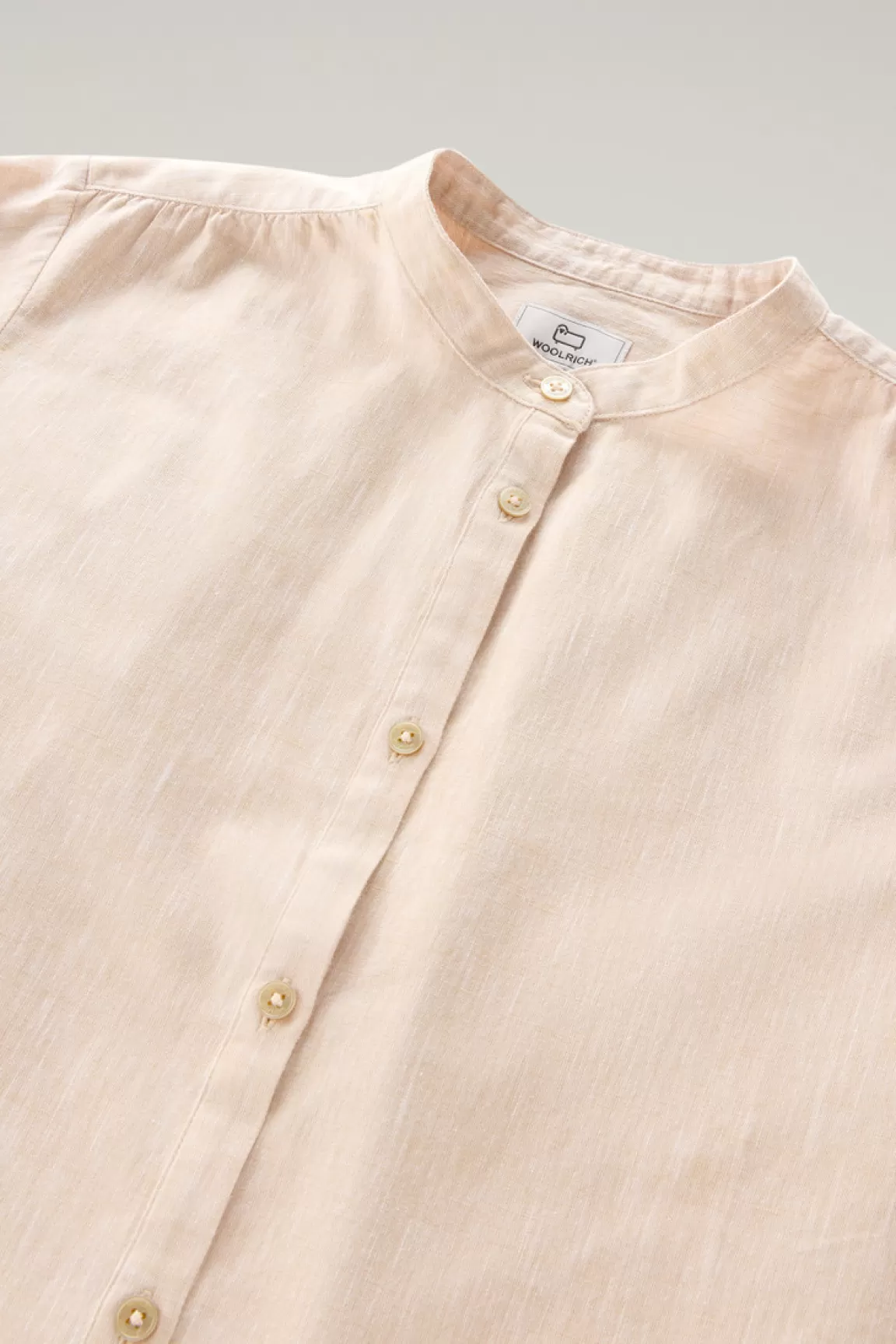 Donna Woolrich Camicie e giacche a camicia>Camicia Alla Coreana In Misto Lino E Cotone