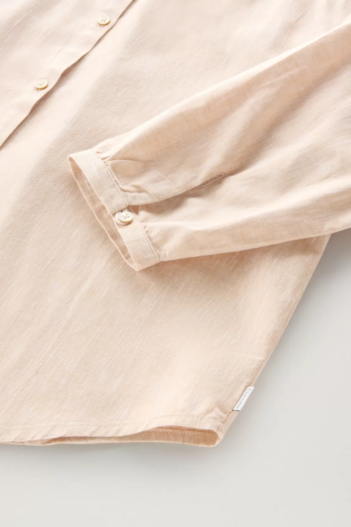 Donna Woolrich Camicie e giacche a camicia>Camicia Alla Coreana In Misto Lino E Cotone