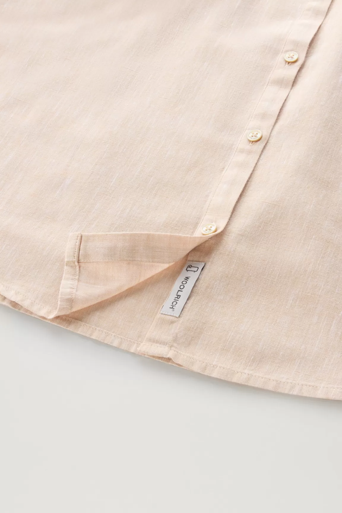 Donna Woolrich Camicie e giacche a camicia>Camicia Alla Coreana In Misto Lino E Cotone