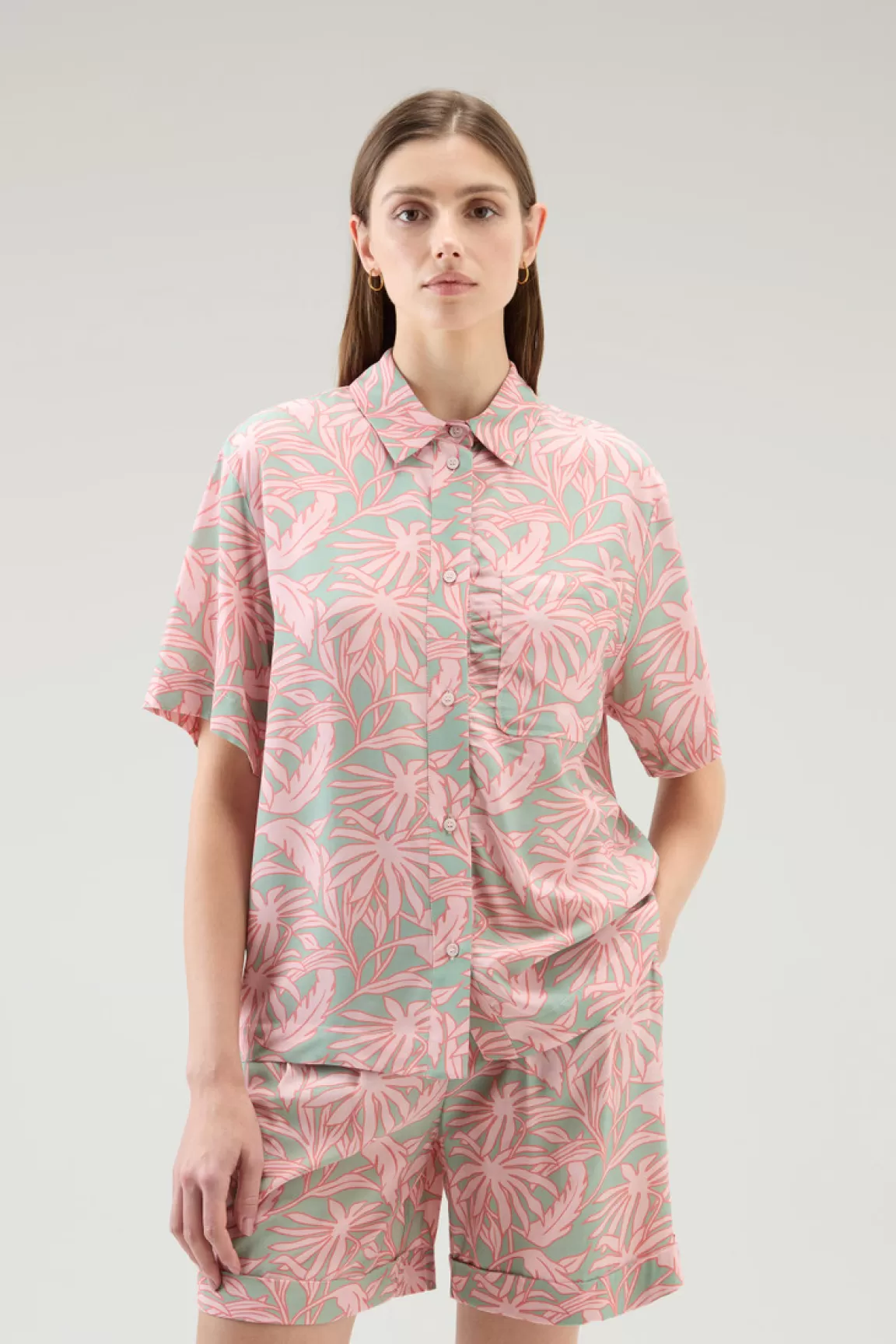 Donna Woolrich Camicie e giacche a camicia>Camicia Con Stampa Tropical