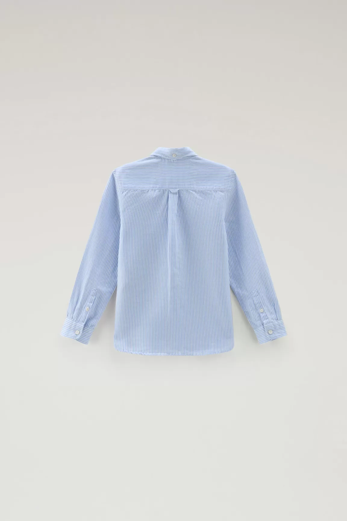 Bambino Woolrich Abbigliamento>Camicia Da Bambino In Misto Lino E Cotone A Righe