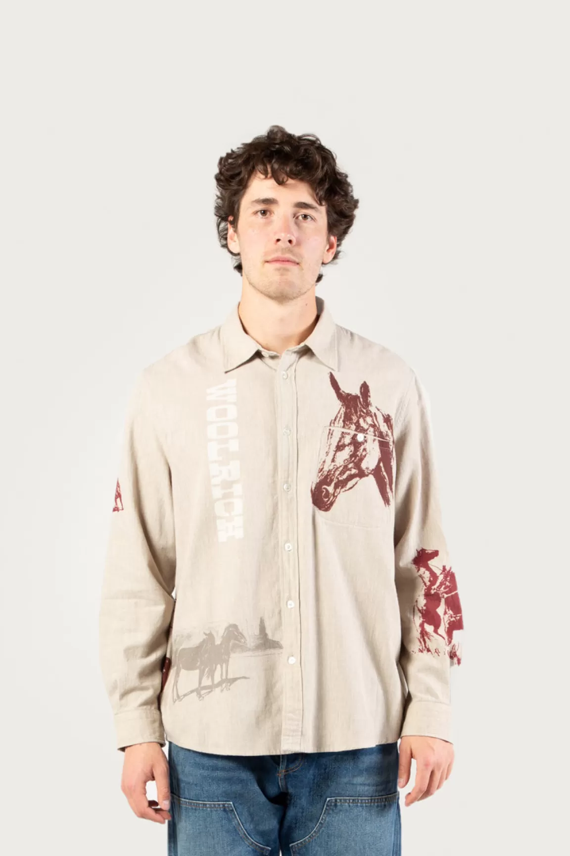 Uomo Woolrich One Of These Days / Woolrich | Camicie>Camicia In Flanella Con Stampa Western - One Of These Days /