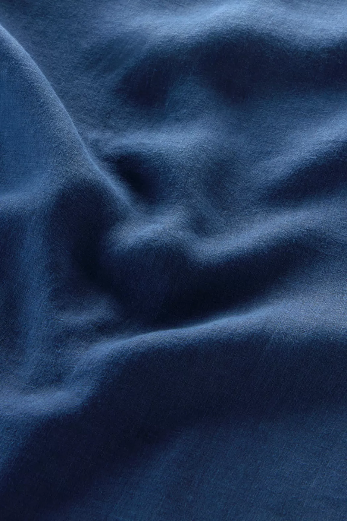 Uomo Woolrich Camicie>Camicia In Puro Lino Tinta In Capo Con Colletto Alla Coreana