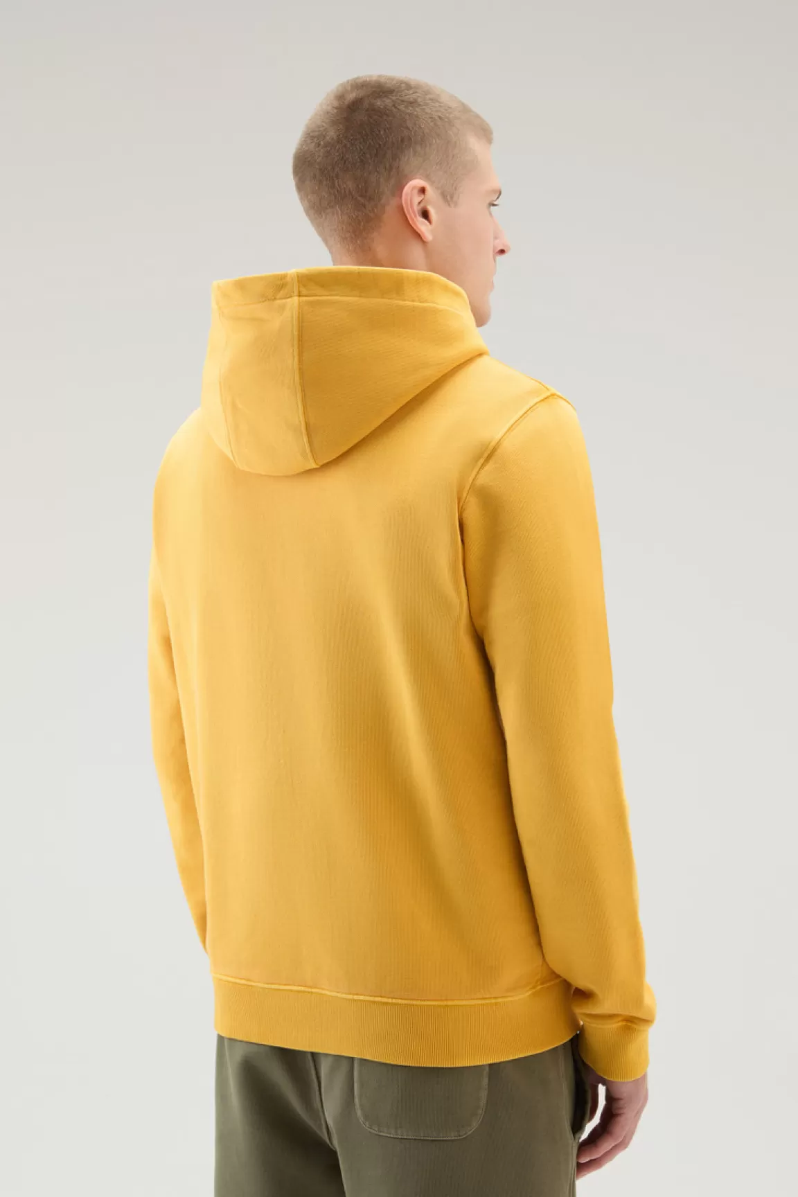 Uomo Woolrich Felpe>Felpa 1830 Tinta In Capo In Puro Cotone Con Cappucccio
