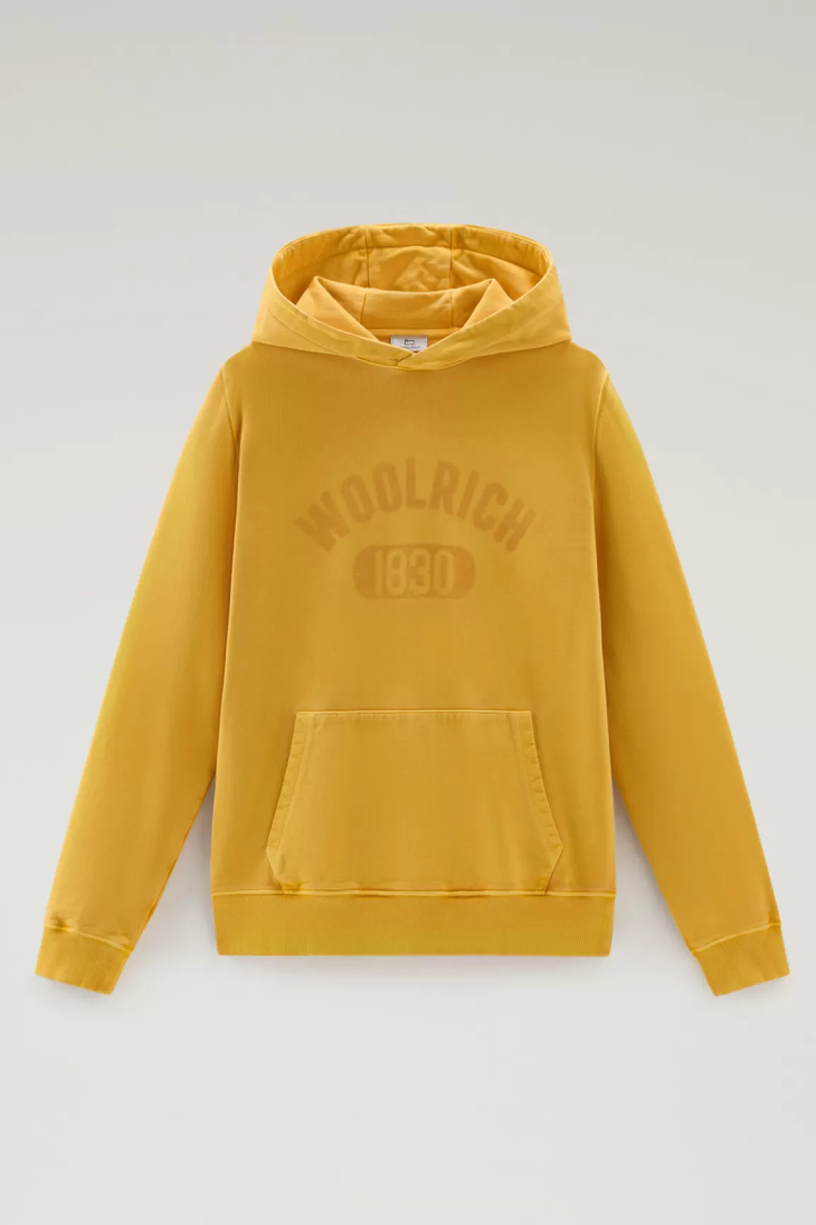Uomo Woolrich Felpe>Felpa 1830 Tinta In Capo In Puro Cotone Con Cappucccio