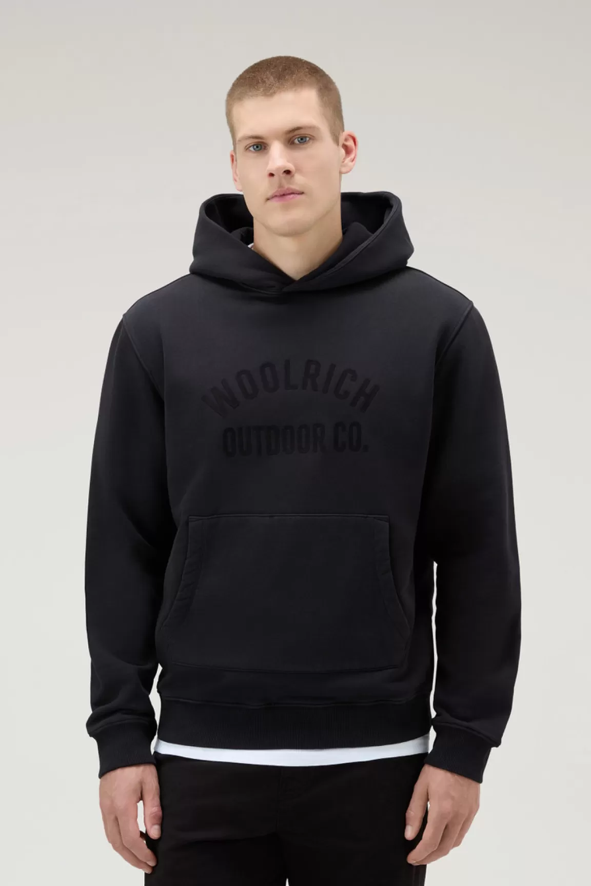 Uomo Woolrich Felpe>Felpa Con Cappuccio In Puro Cotone