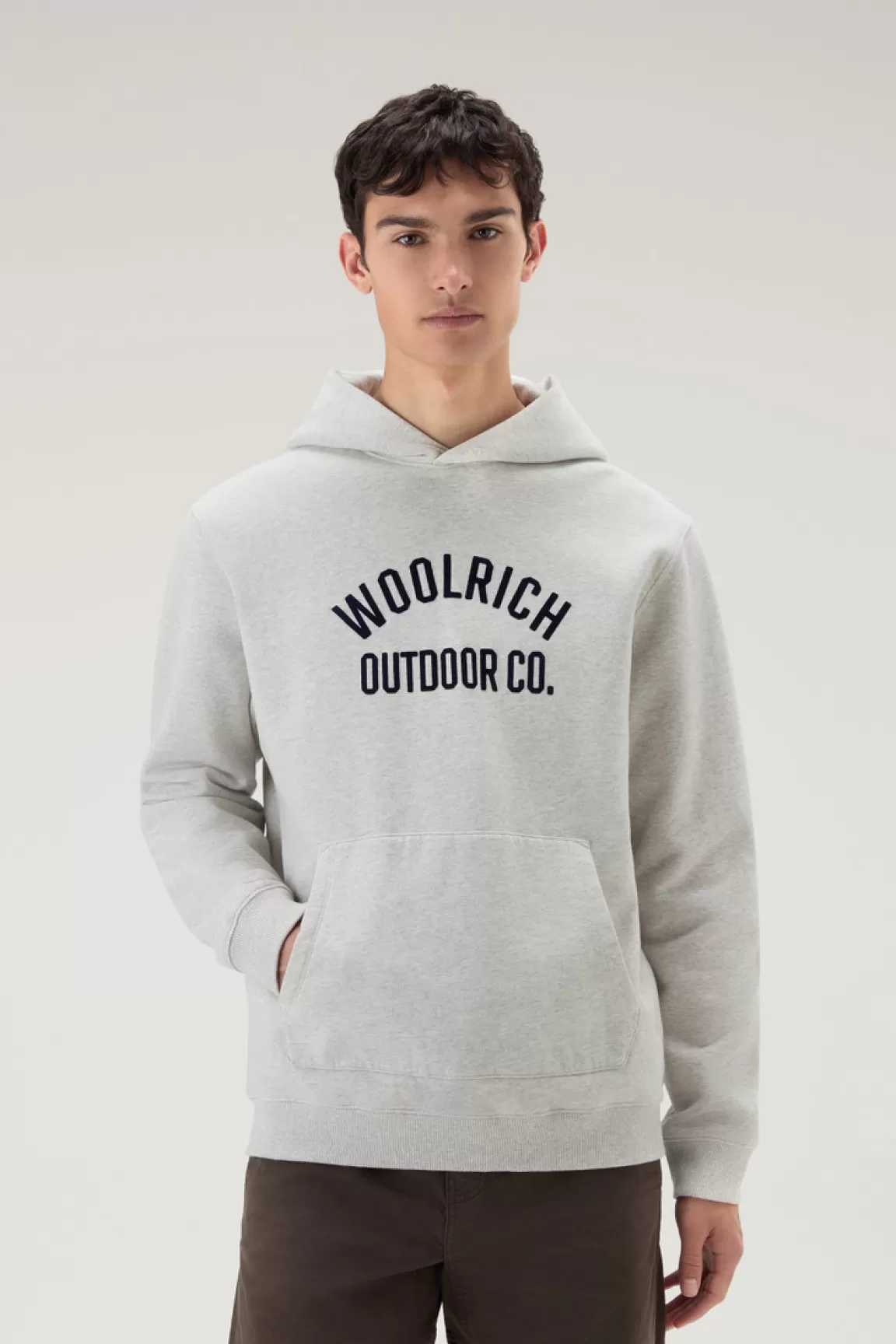 Uomo Woolrich Felpe>Felpa Con Cappuccio In Puro Cotone