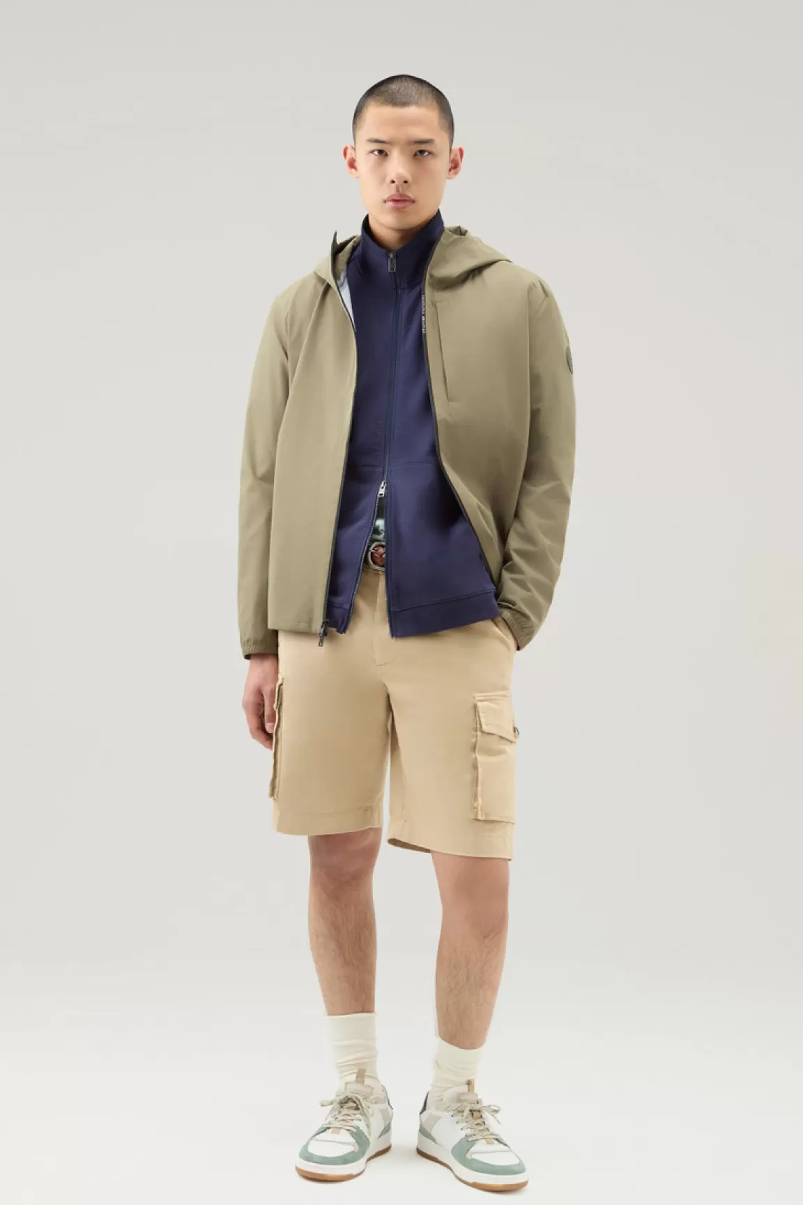 Uomo Woolrich Felpe>Felpa In Puro Cotone Con Zip E Collo Alto