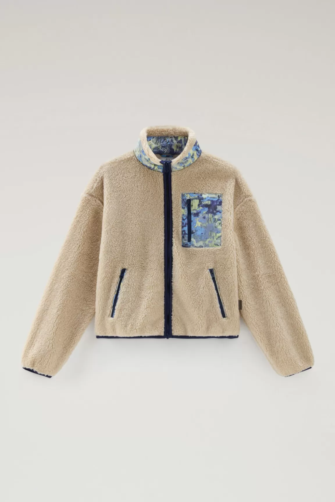 Donna Woolrich Felpe>Felpa In Sherpa A Collo Alto Con Dettagli In CORDURA