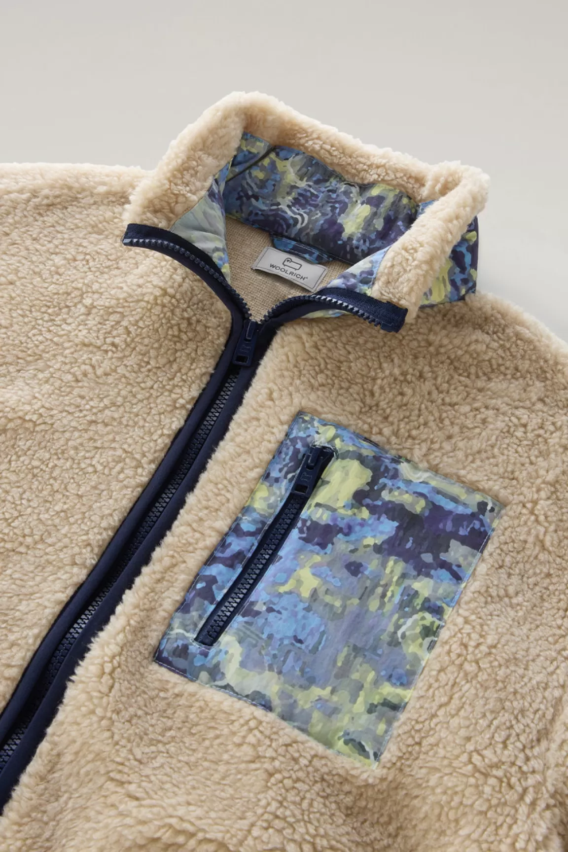 Donna Woolrich Felpe>Felpa In Sherpa A Collo Alto Con Dettagli In CORDURA