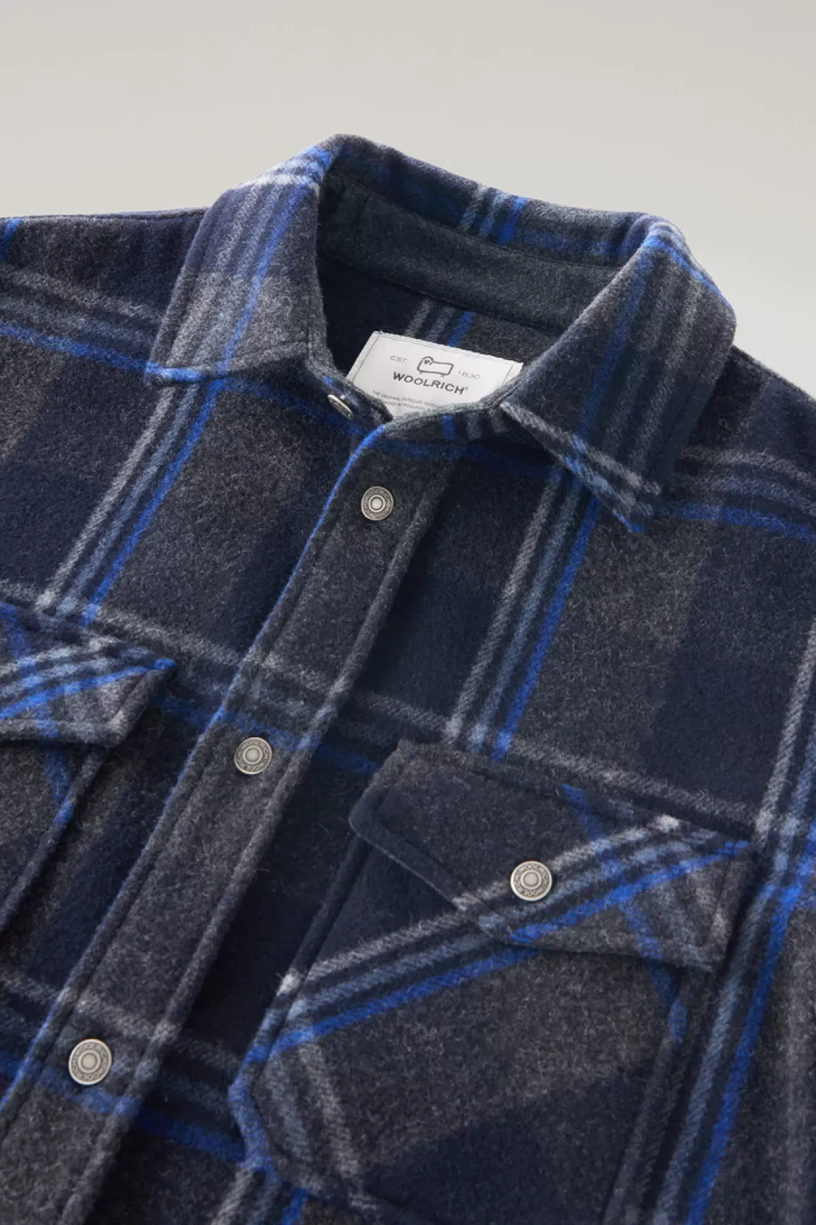 Uomo Woolrich Giacche a camicia>Giacca A Camicia Alaskan A Quadri In Misto Lana Italiana Riciclata