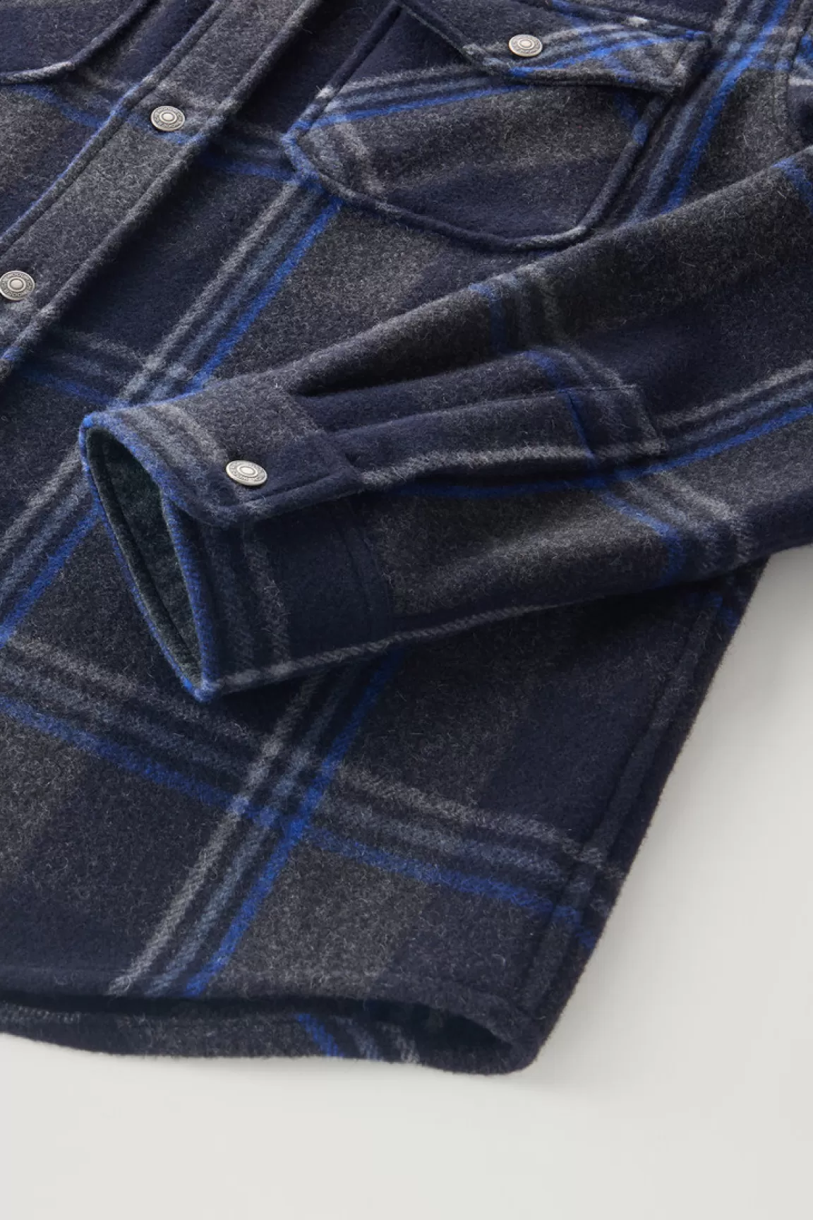 Uomo Woolrich Giacche a camicia>Giacca A Camicia Alaskan A Quadri In Misto Lana Italiana Riciclata