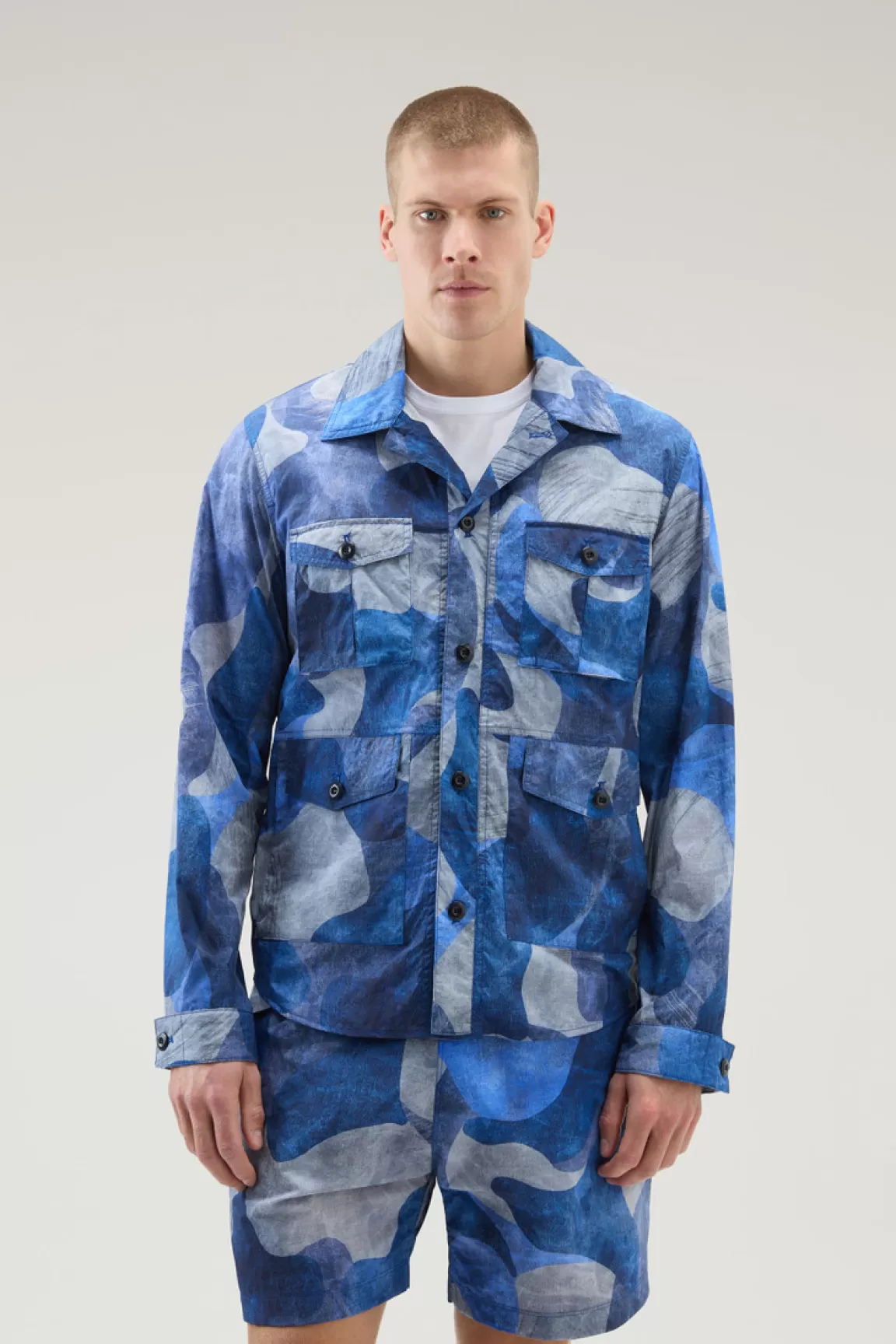 Uomo Woolrich Giacche a camicia>Giacca A Camicia Camo In Nylon Ripstop Crinkle