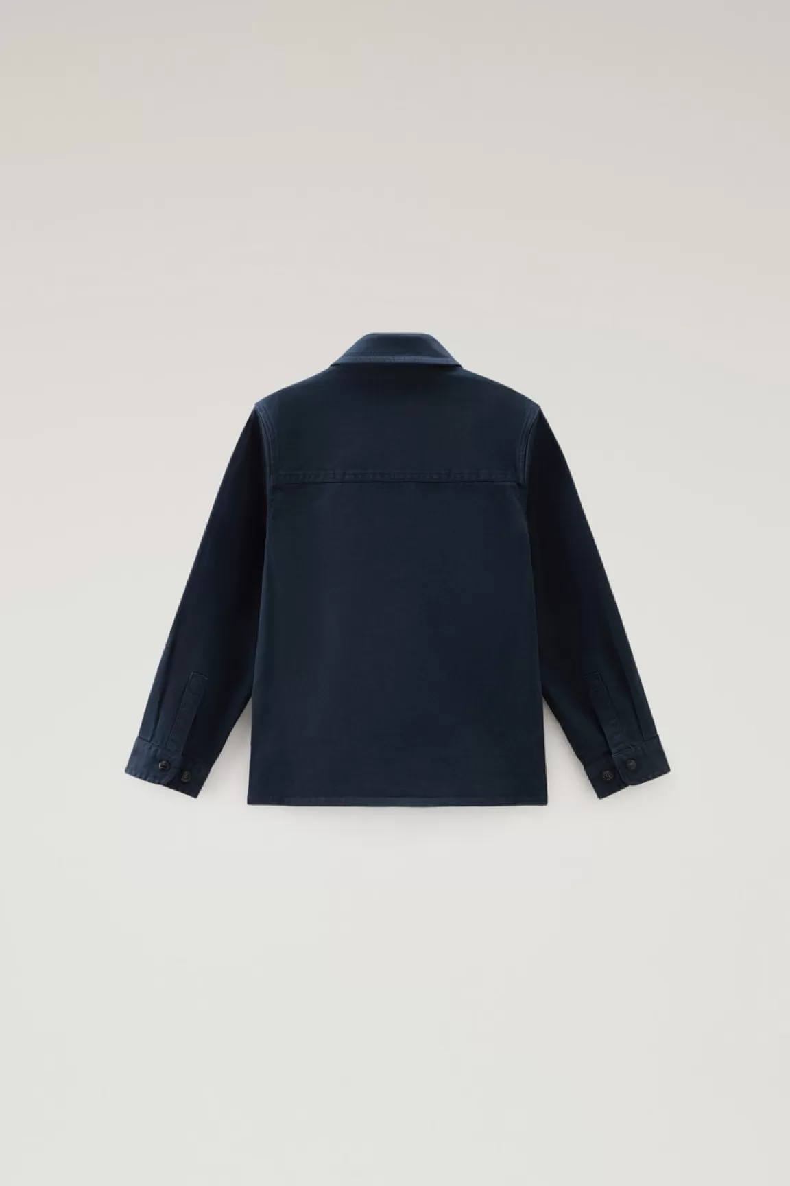 Bambino Woolrich Abbigliamento>Giacca A Camicia Da Bambino In Cotone Elasticizzato Tinta In Capo