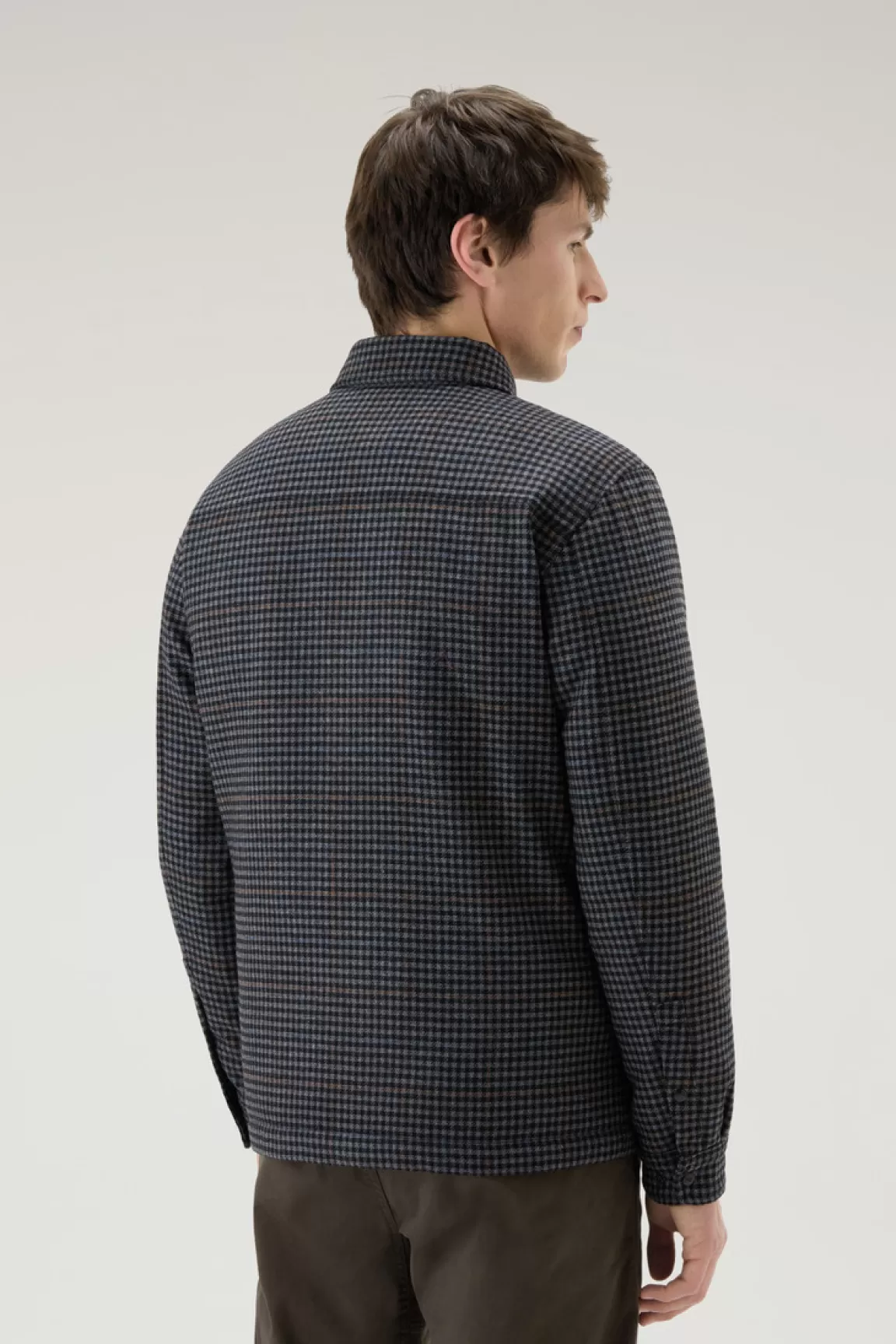 Uomo Woolrich Giacche a camicia | Giacche>Giacca A Camicia Imbottita Alaskan A Quadri In Misto Lana Italiana Riciclata