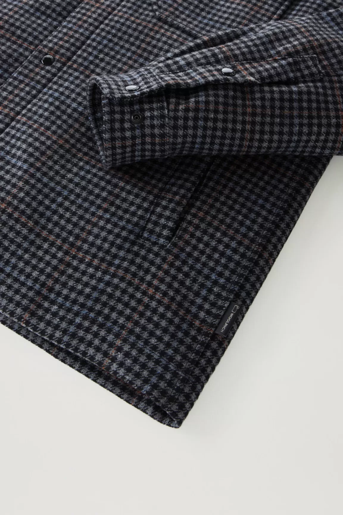 Uomo Woolrich Giacche a camicia | Giacche>Giacca A Camicia Imbottita Alaskan A Quadri In Misto Lana Italiana Riciclata