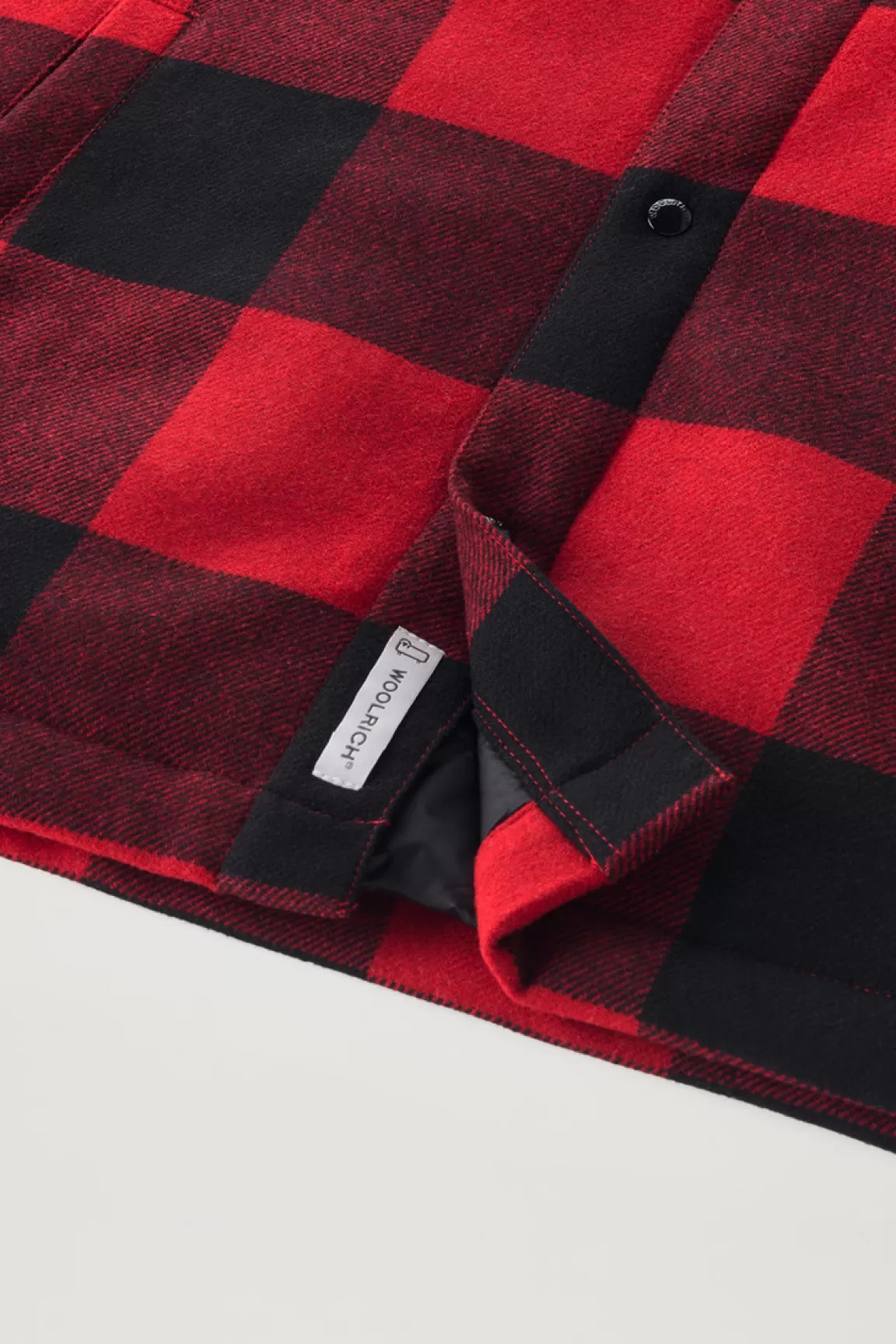 Uomo Woolrich Giacche a camicia | Giacche>Giacca A Camicia Imbottita Alaskan A Quadri In Misto Lana Italiana Riciclata