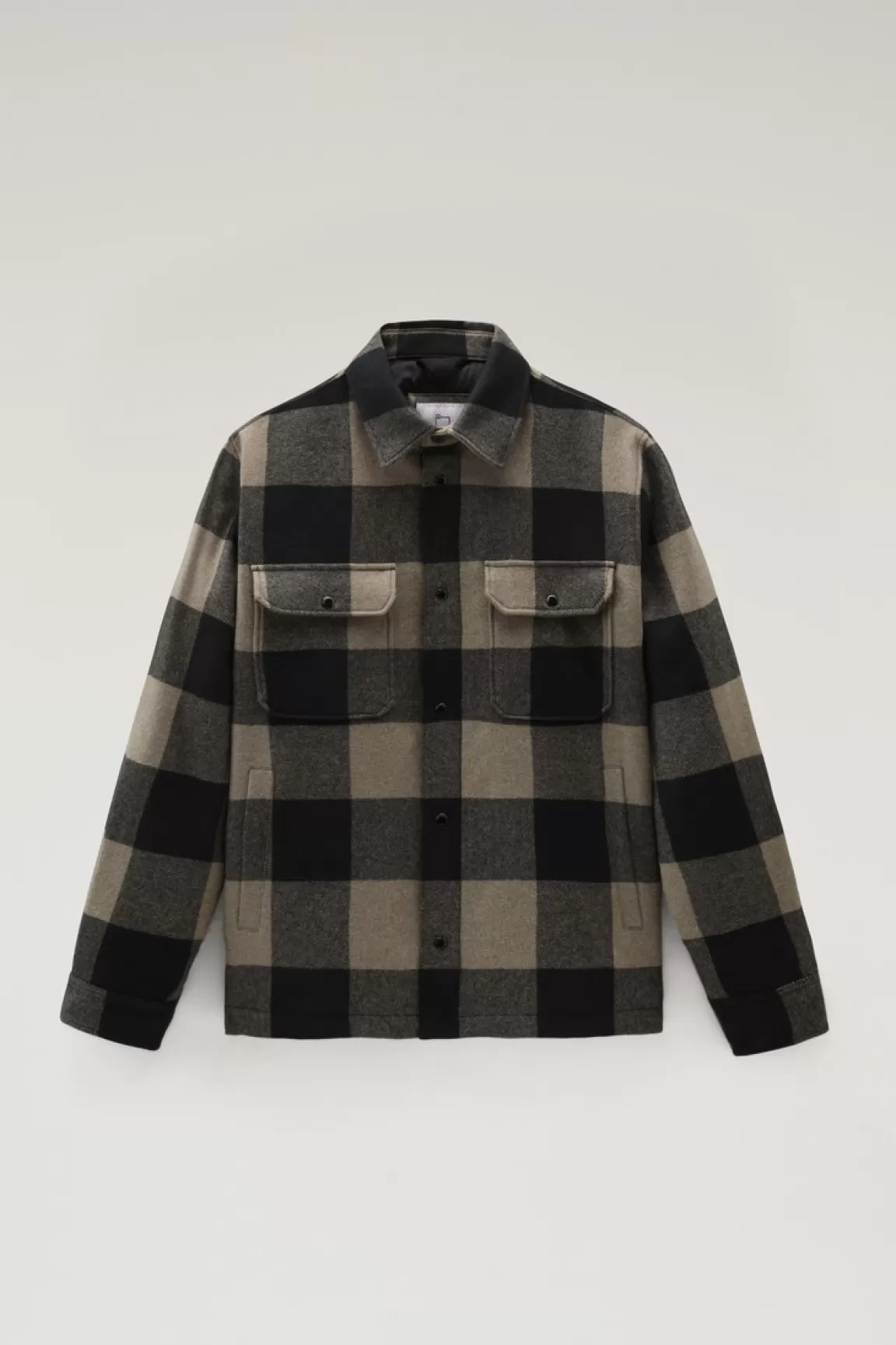 Uomo Woolrich Giacche a camicia | Giacche>Giacca A Camicia Imbottita Alaskan A Quadri In Misto Lana Italiana Riciclata