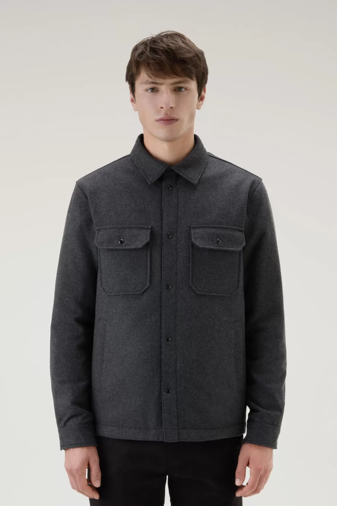 Uomo Woolrich Giacche a camicia | Giacche>Giacca A Camicia Imbottita Alaskan In Misto Lana Italiana Riciclata