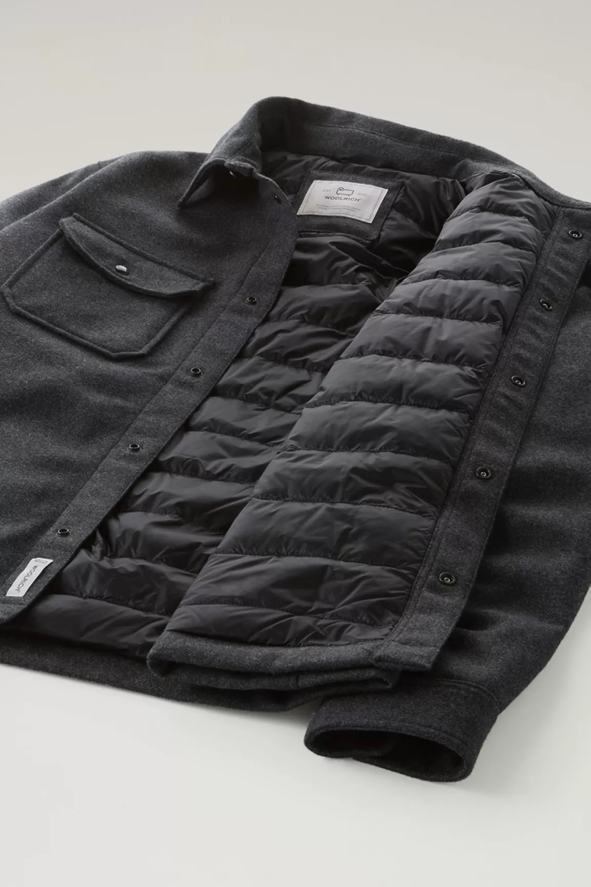 Uomo Woolrich Giacche a camicia | Giacche>Giacca A Camicia Imbottita Alaskan In Misto Lana Italiana Riciclata