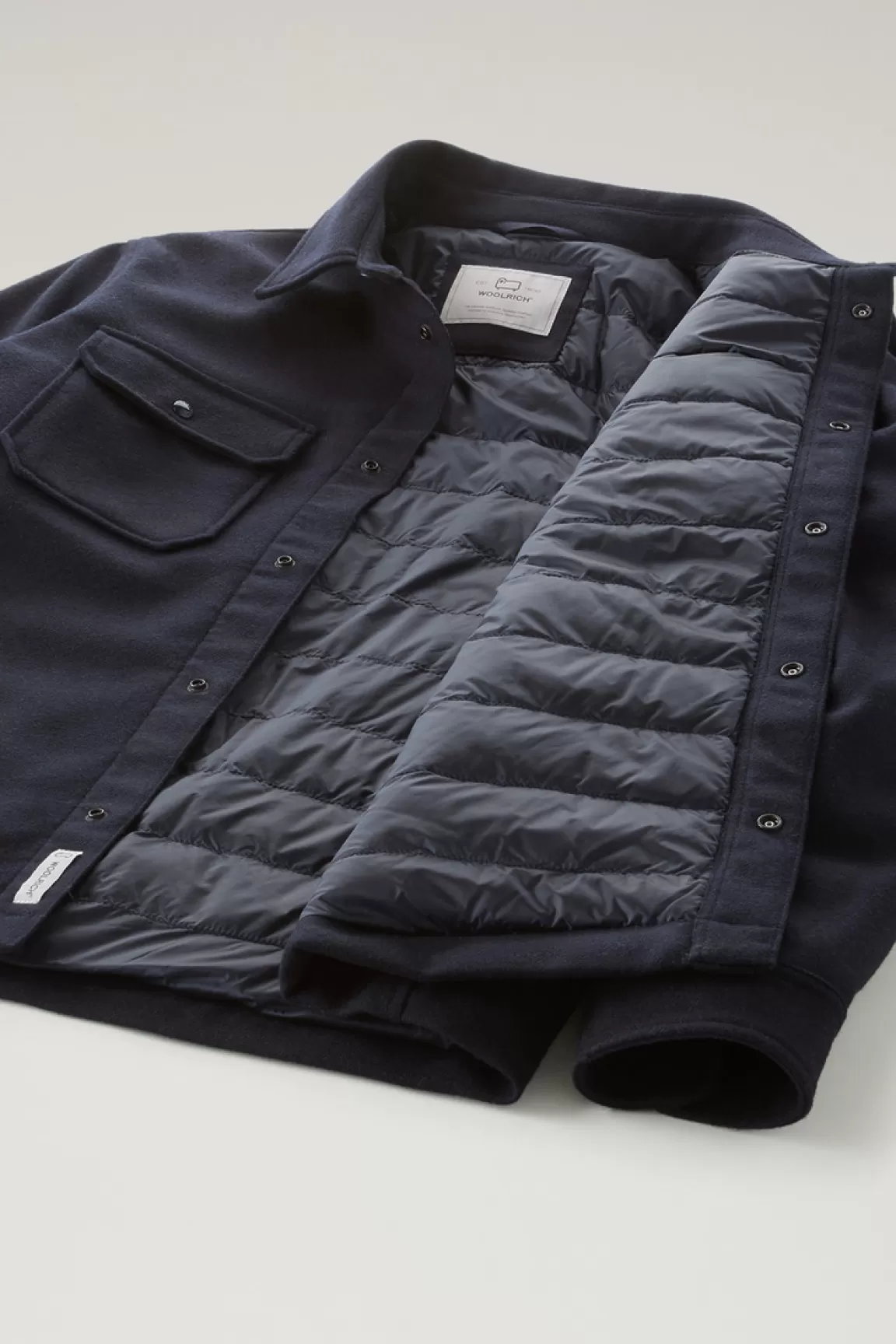Uomo Woolrich Giacche a camicia | Giacche>Giacca A Camicia Imbottita Alaskan In Misto Lana Italiana Riciclata