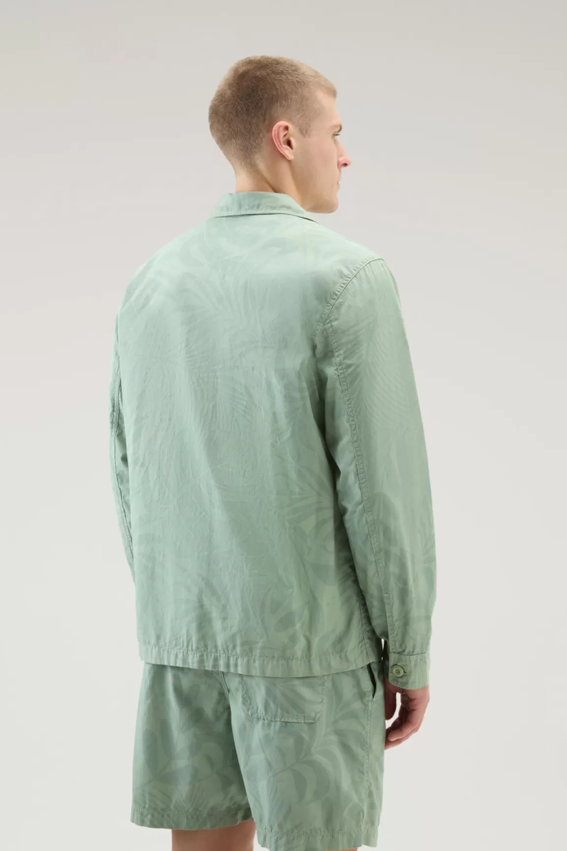 Uomo Woolrich Giacche a camicia>Giacca A Camicia Tinta In Capo In Puro Cotone Stampato