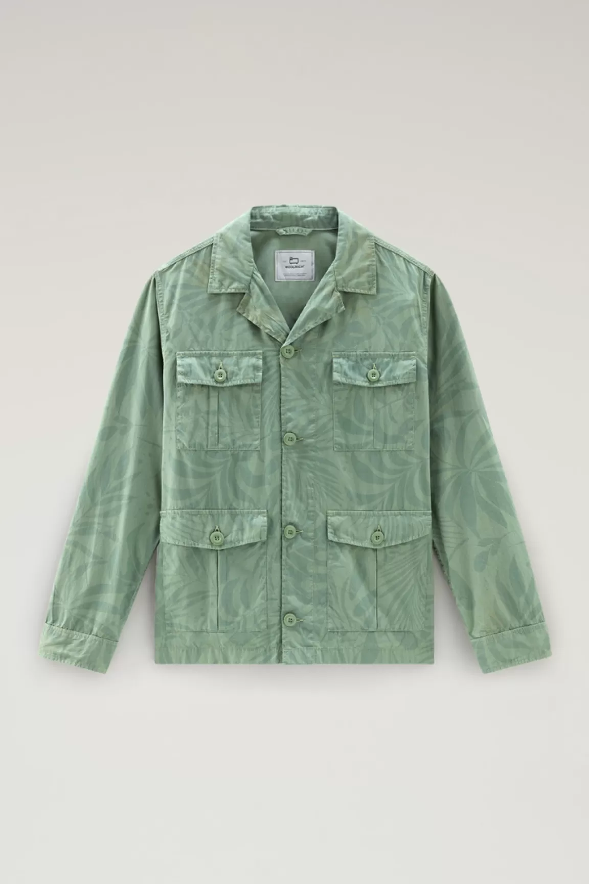Uomo Woolrich Giacche a camicia>Giacca A Camicia Tinta In Capo In Puro Cotone Stampato