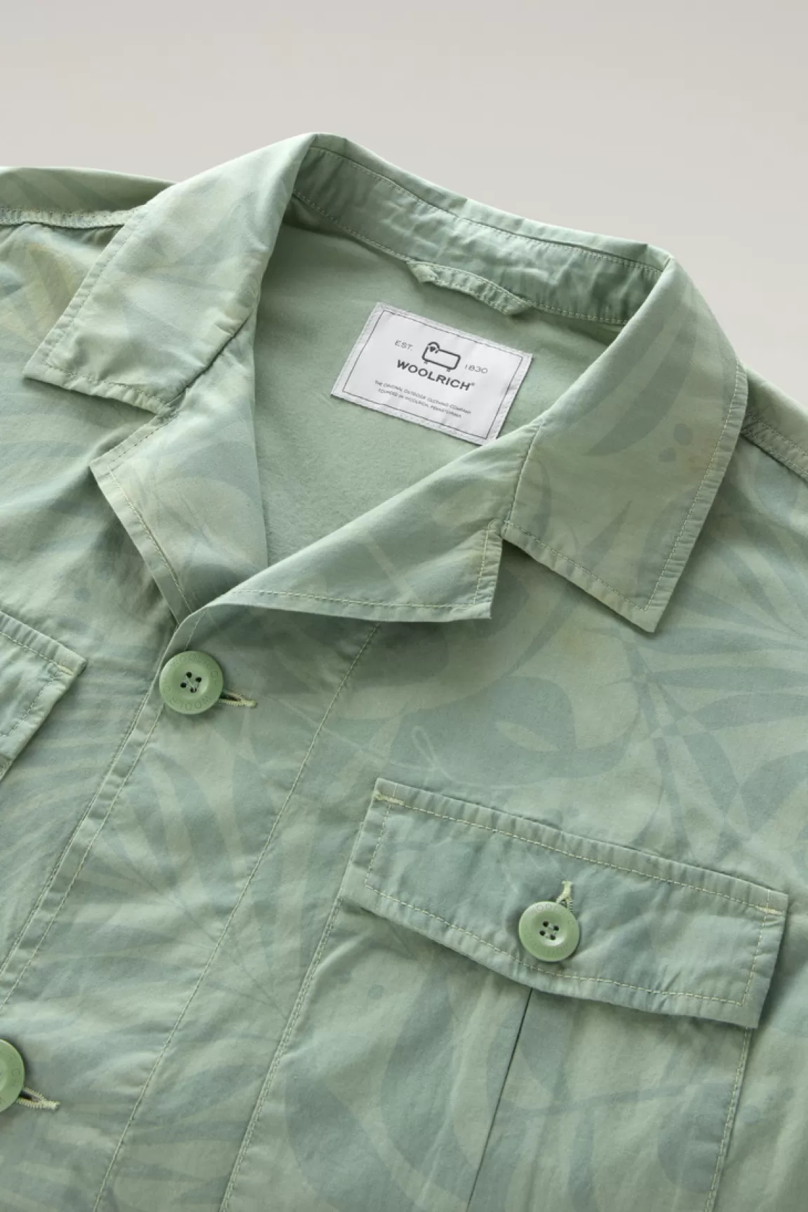 Uomo Woolrich Giacche a camicia>Giacca A Camicia Tinta In Capo In Puro Cotone Stampato