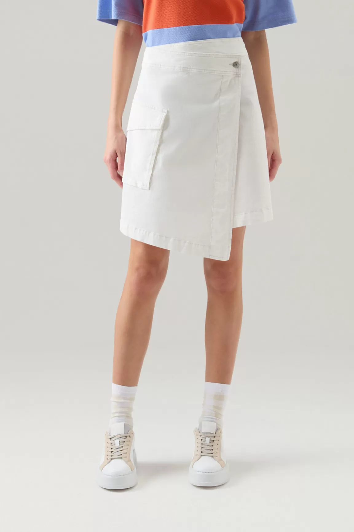 Donna Woolrich Vestiti e gonne>Gonna Cargo A Portafoglio Tinta In Capo In Twill Di Cotone